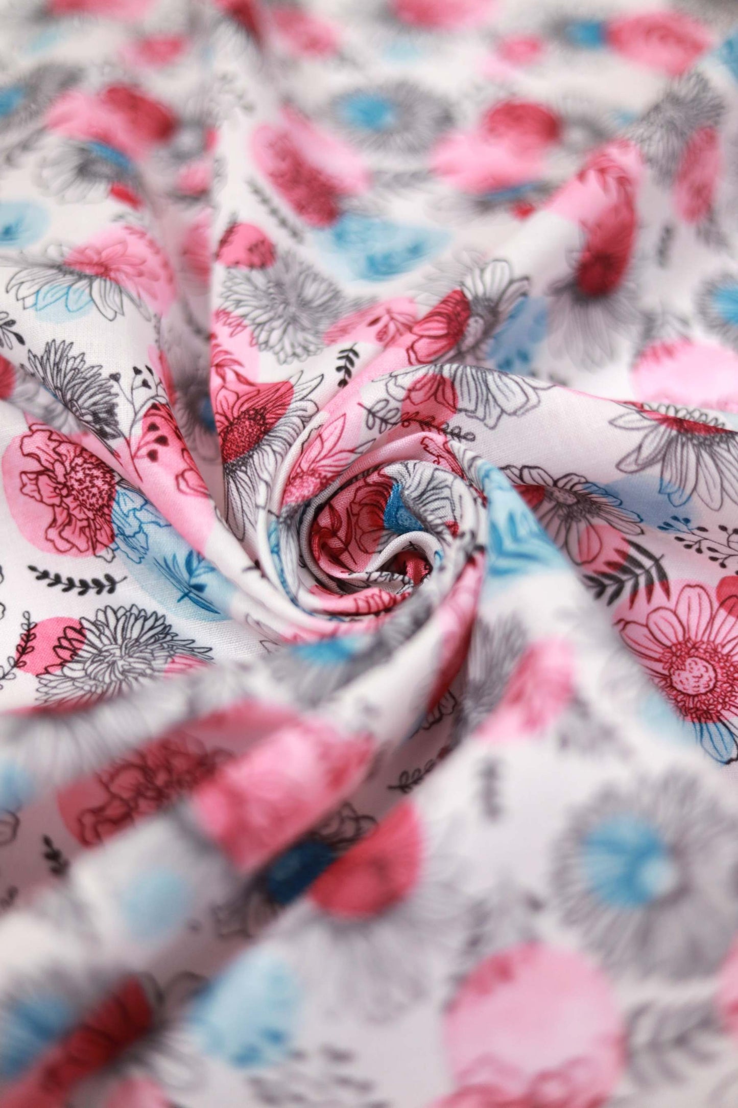 Wildflower Blush Linen Fabric