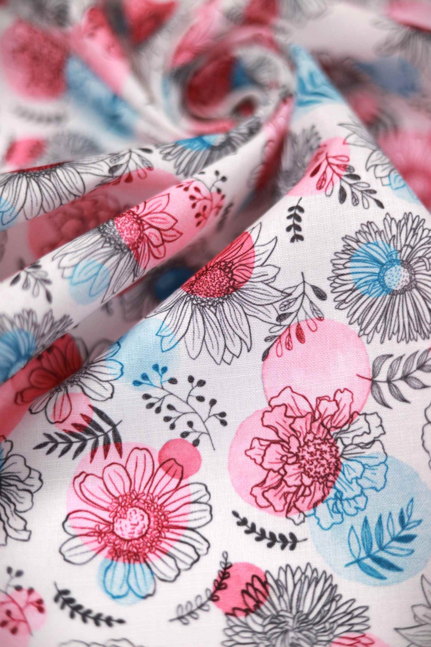 Wildflower Blush Linen Fabric