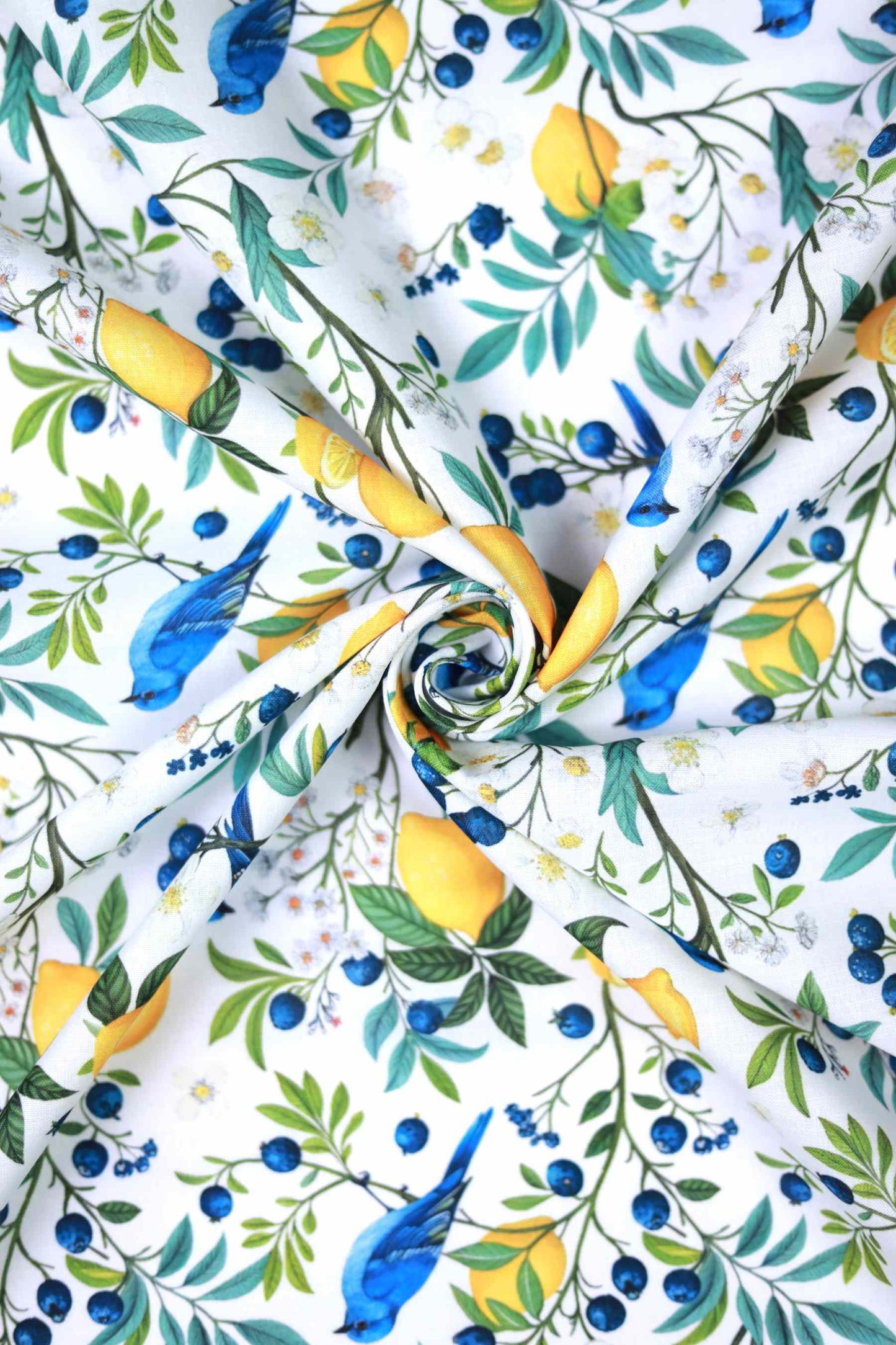 Lemon Orchard Linen Fabric