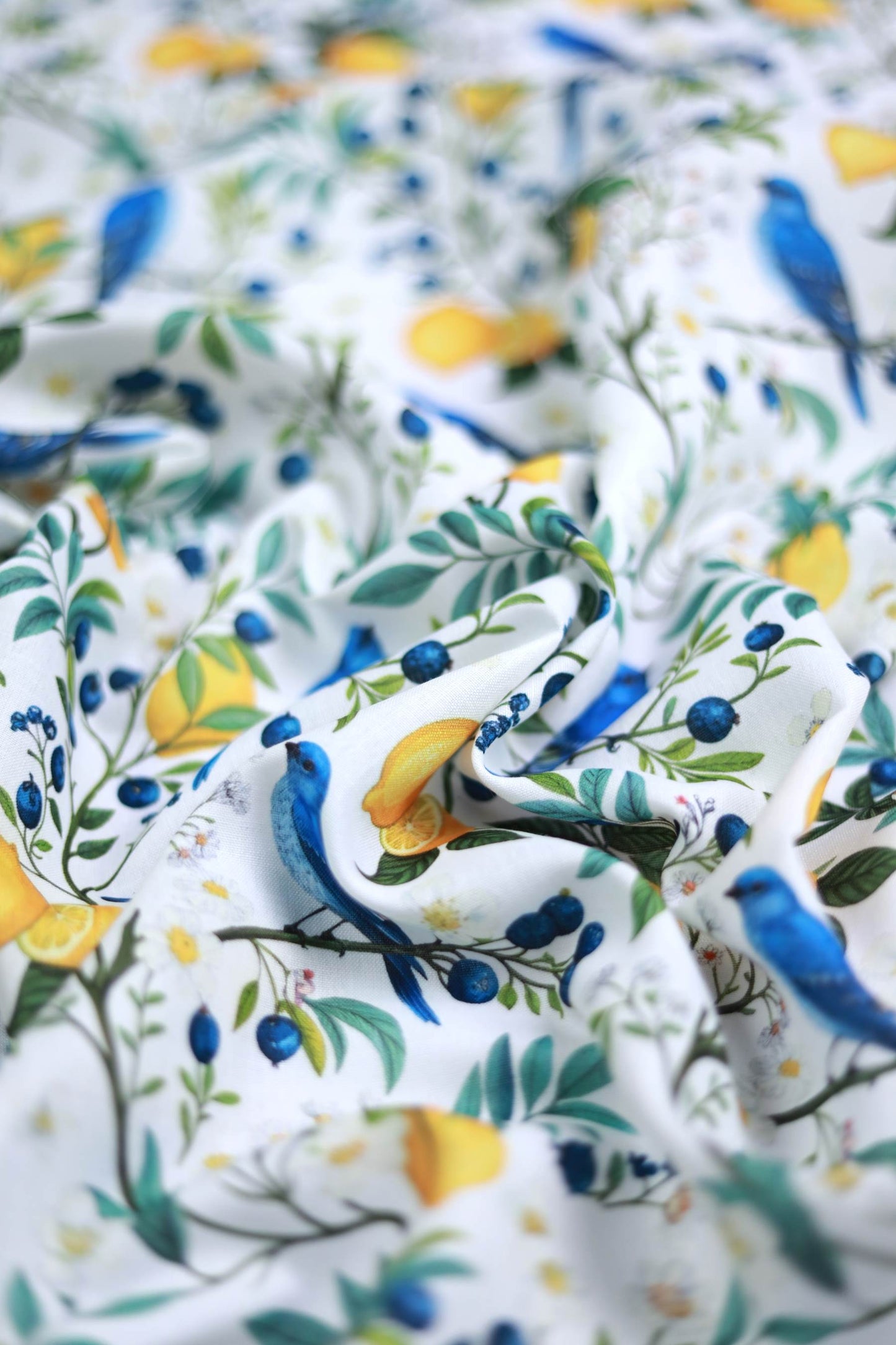 Lemon Orchard Linen Fabric
