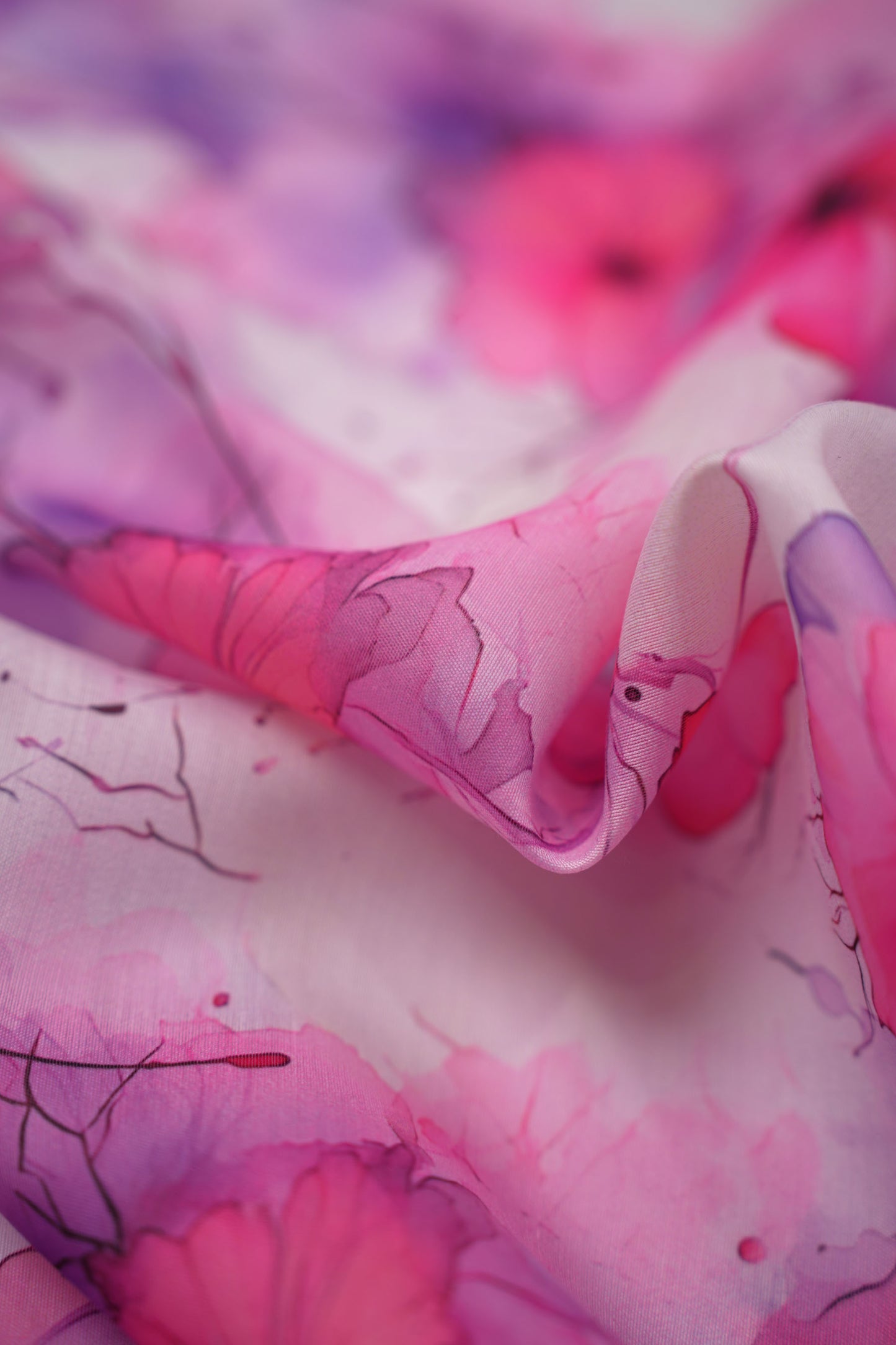 Blush in Bloom Floral Chanderi Fabric