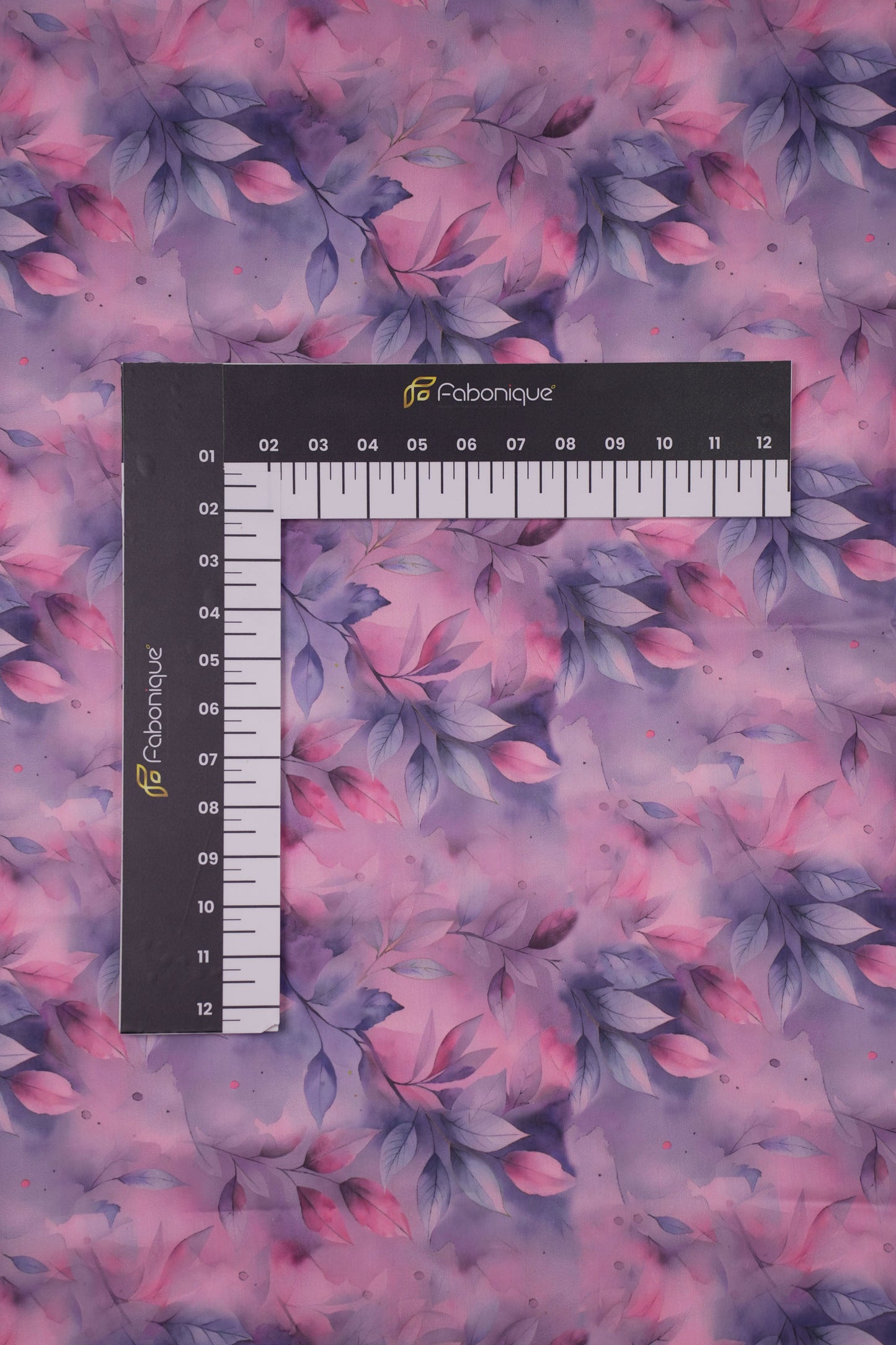 Twilight Botanica Leaf Chanderi Fabric