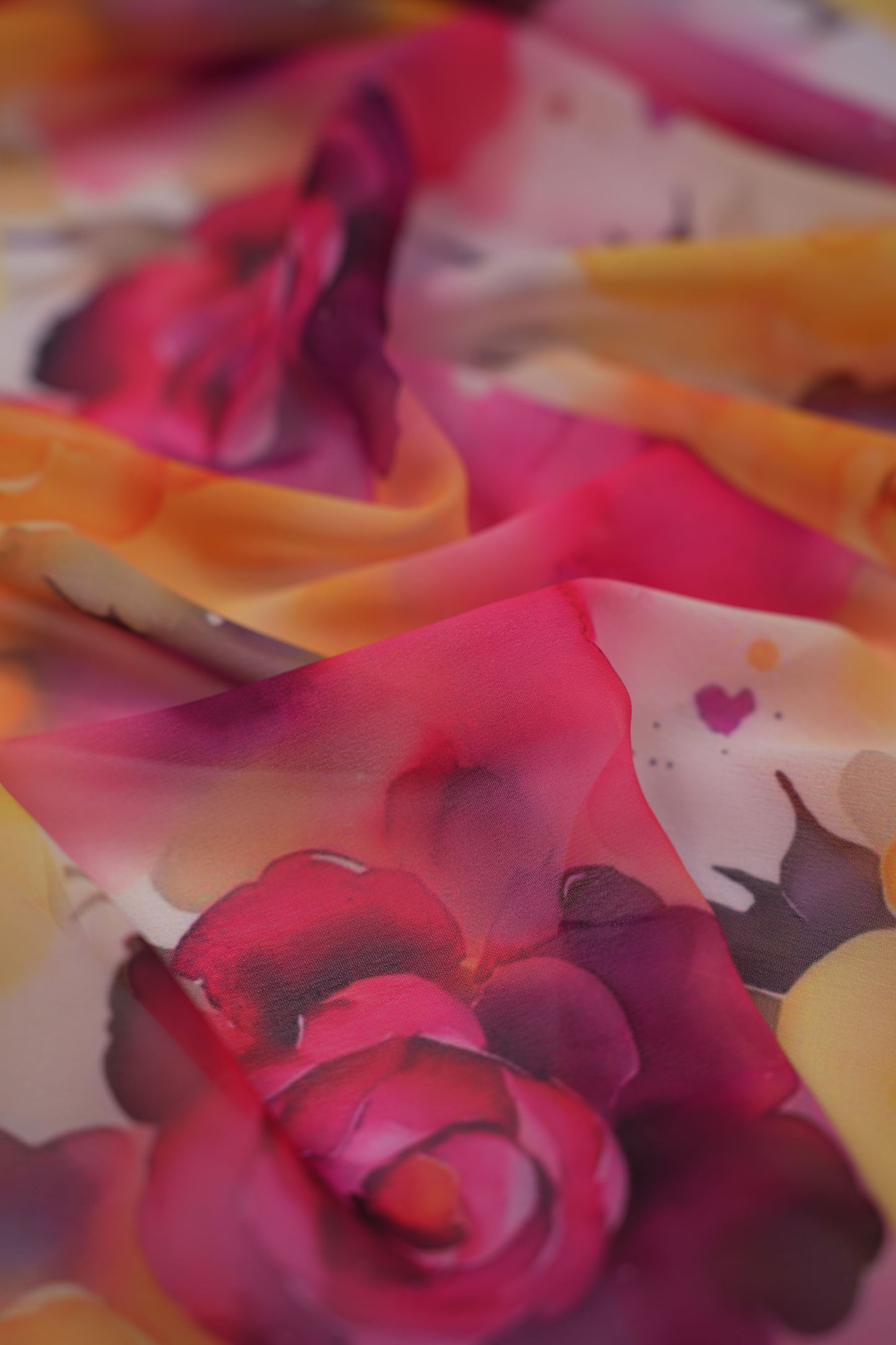 Sunset Bloom Floral Weightless Printed Fabric