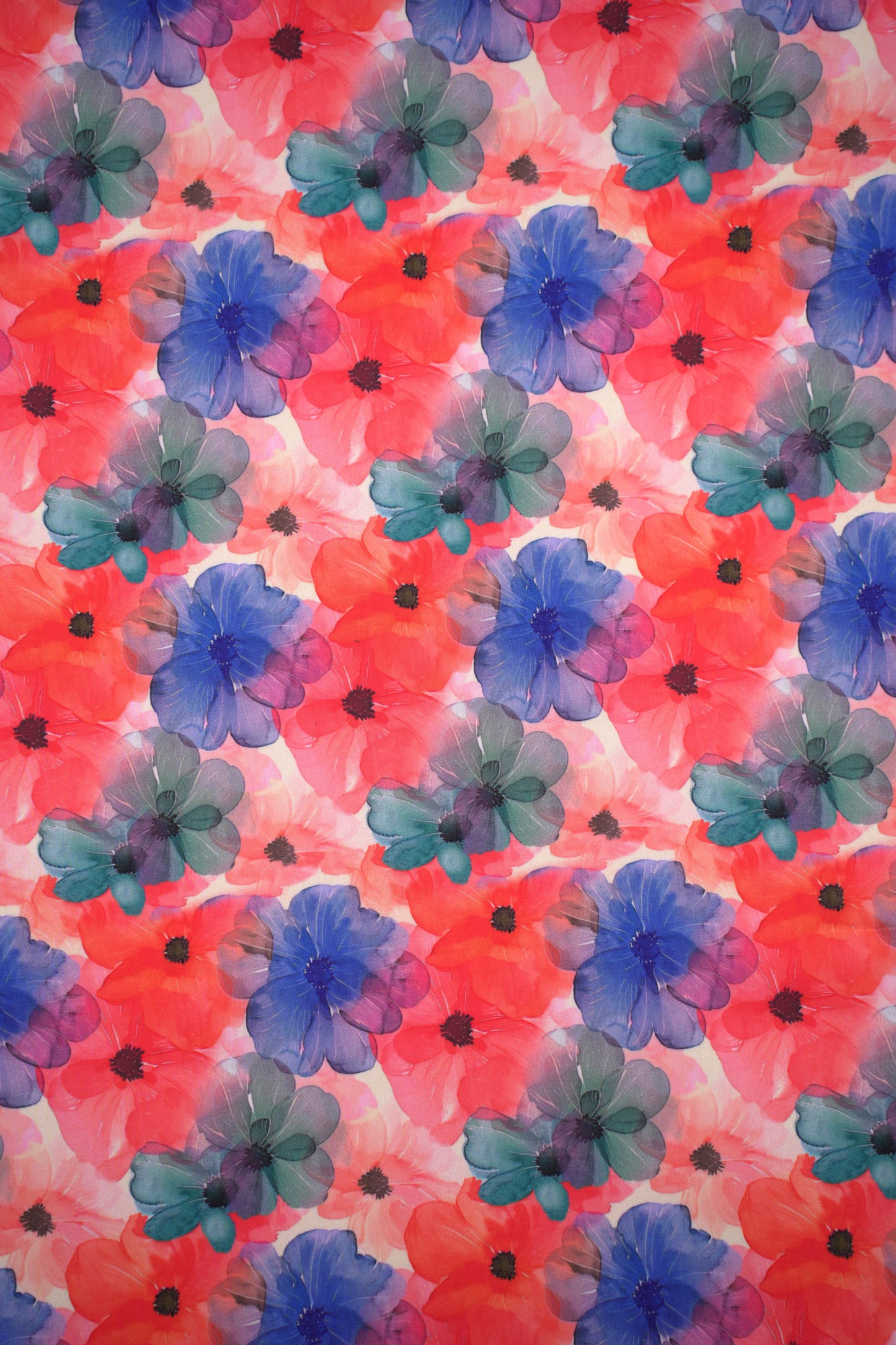 Floral Frenzy Watercolor Printed Muslin Fabric