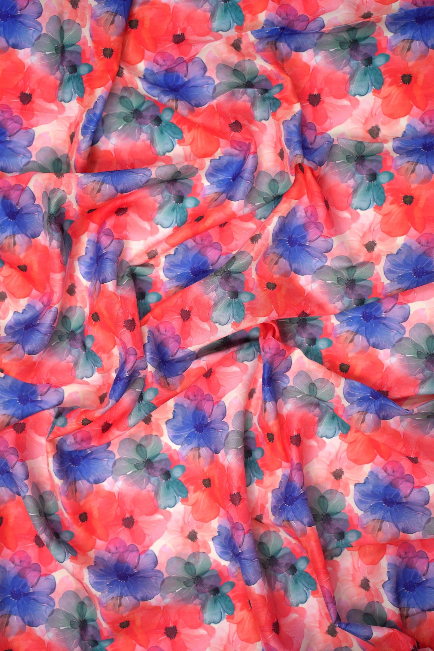 Floral Frenzy Watercolor Printed Muslin Fabric