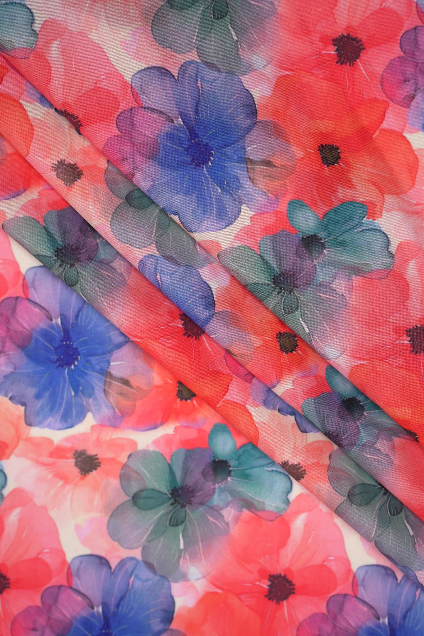 Floral Frenzy Watercolor Printed Muslin Fabric