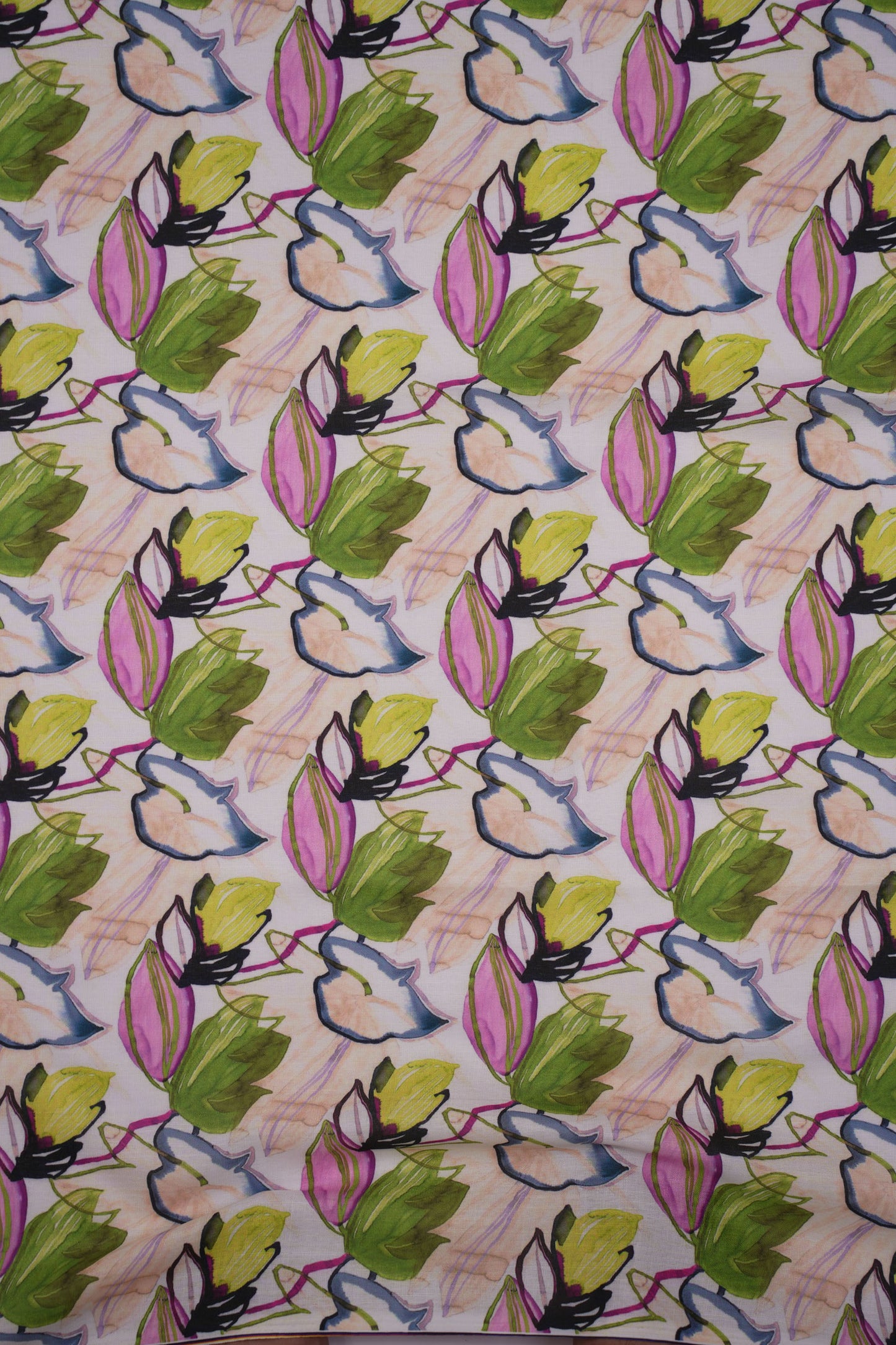 Watercolor Bloom Linen Fabric
