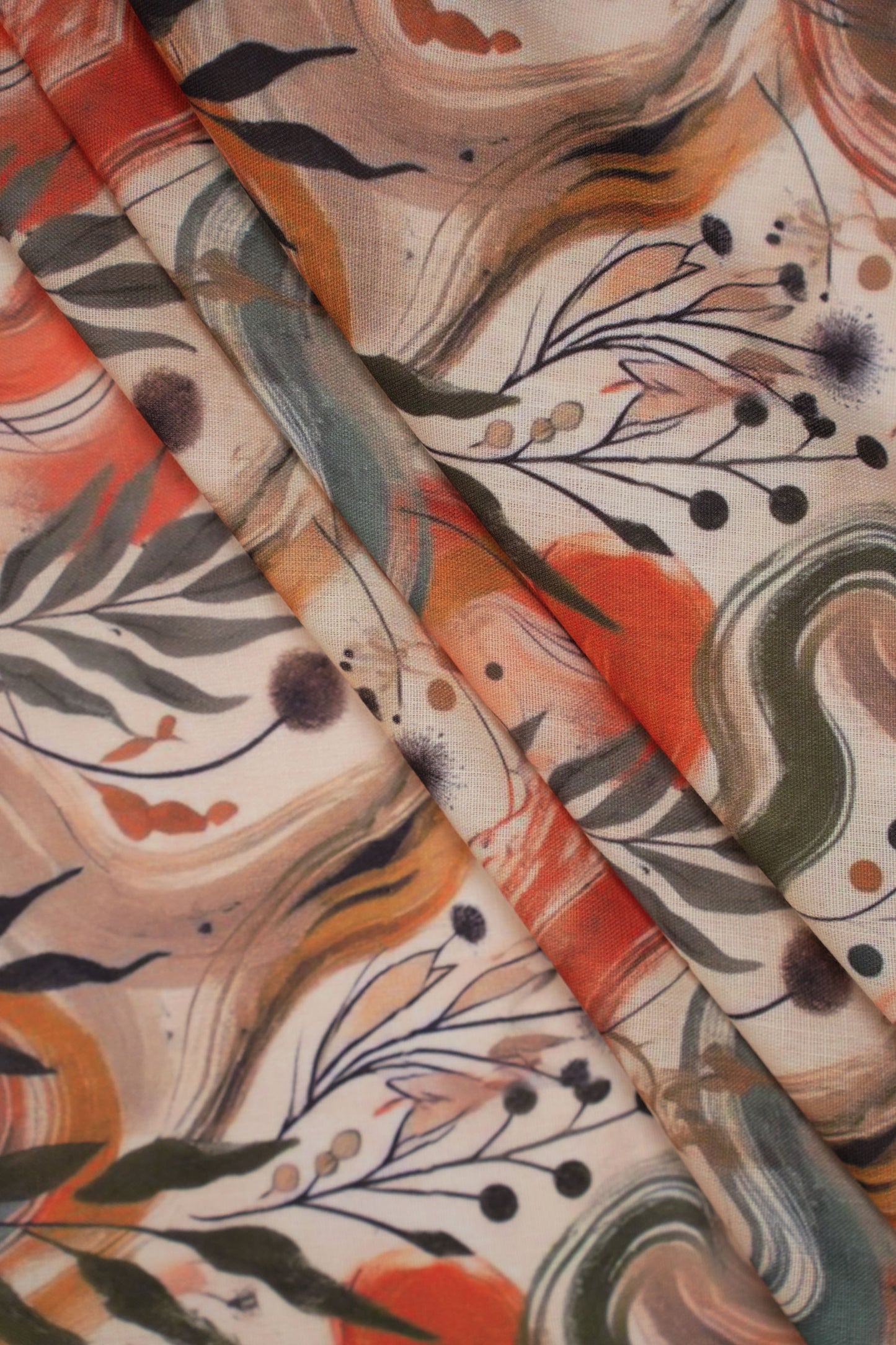 EarthTone Abstract Linen Fabric