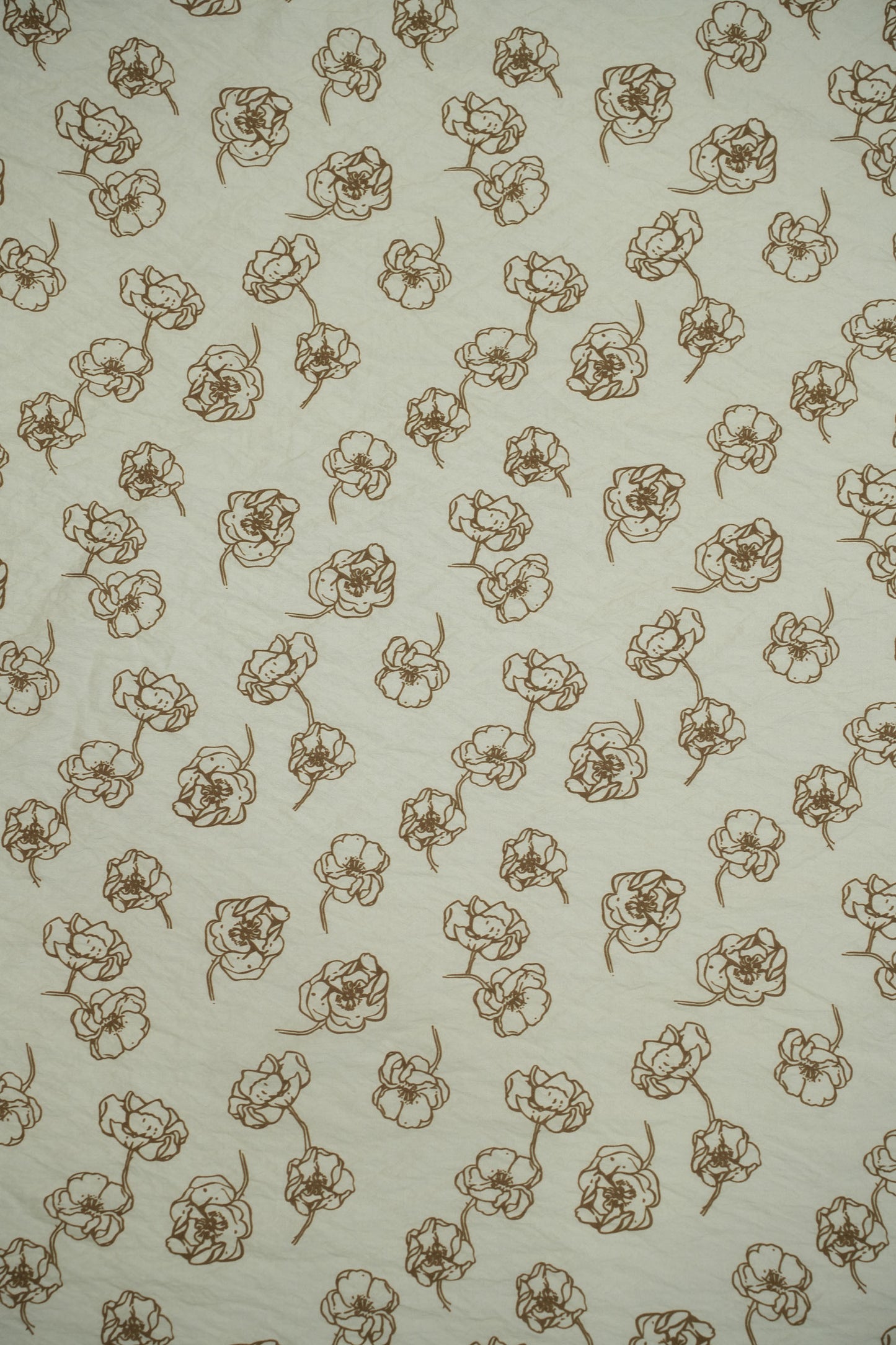 Floral Aura Golden Sketch Viscose Blend Fabric