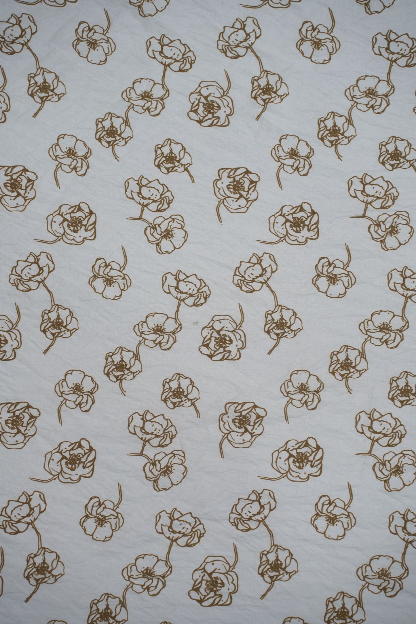 Floral Aura Golden Sketch Viscose Blend Fabric
