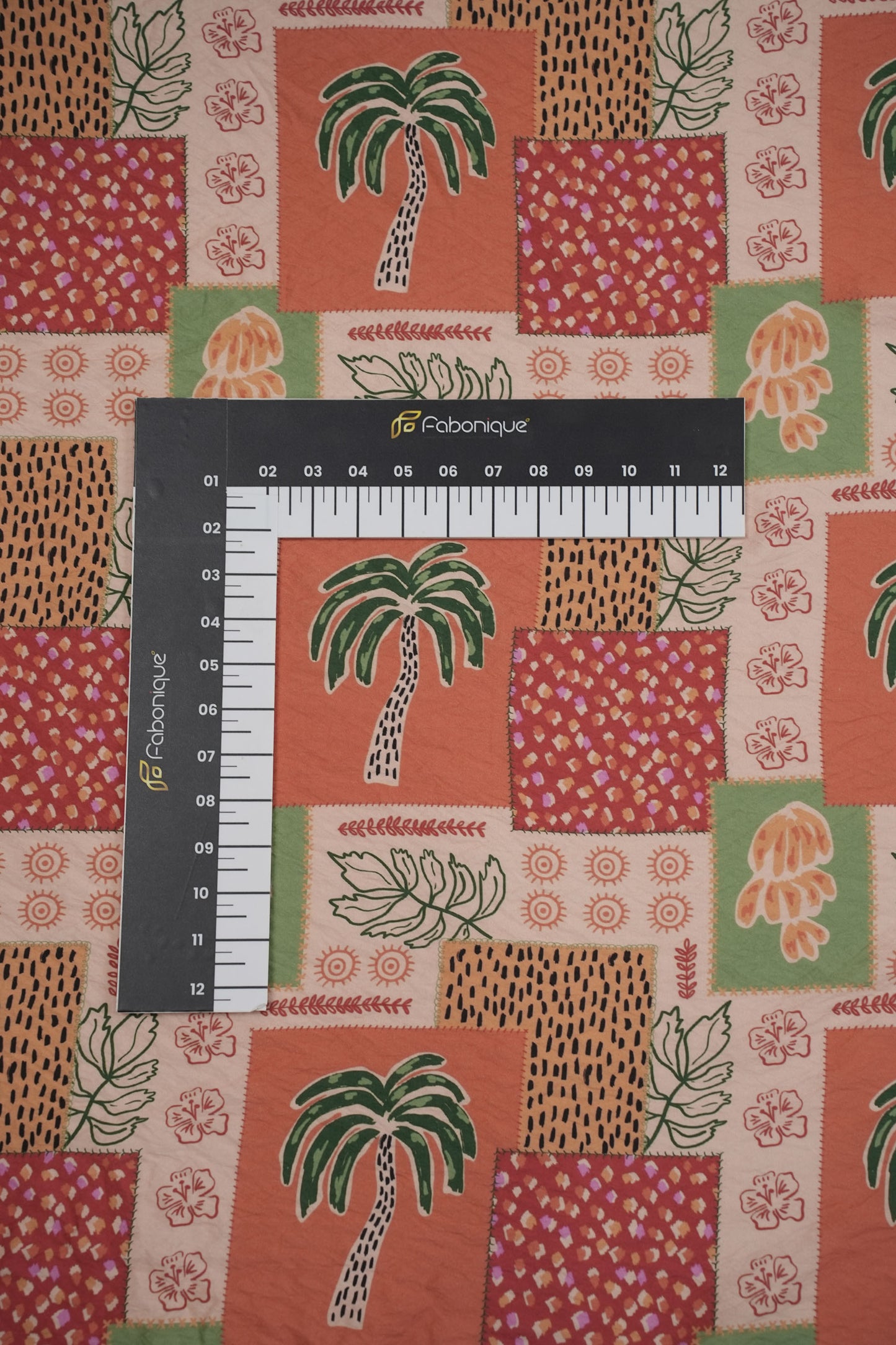 Garden Carnival Patchwork Viscose Blend Fabric