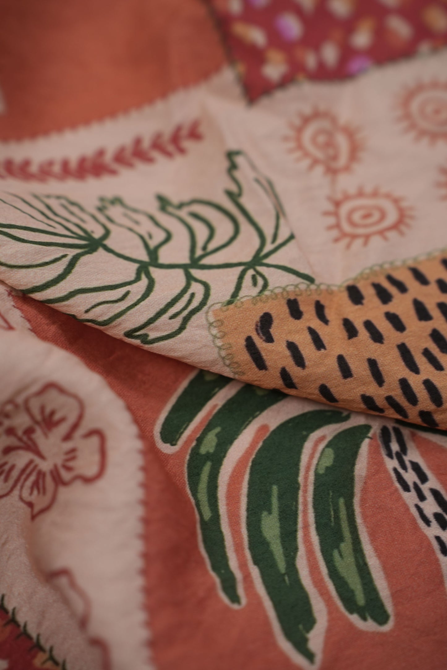 Sienna Drift Abstract Viscose Nylon Fabric