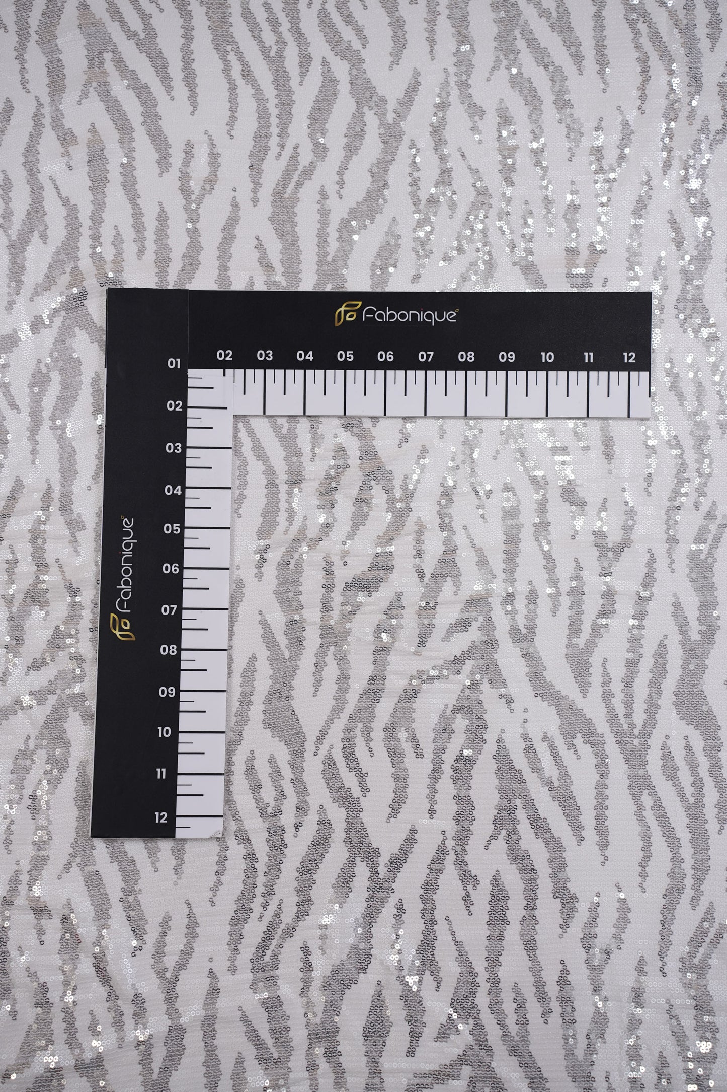 Zebra Luxe Sequins Glam Viscose Georgette Fabric