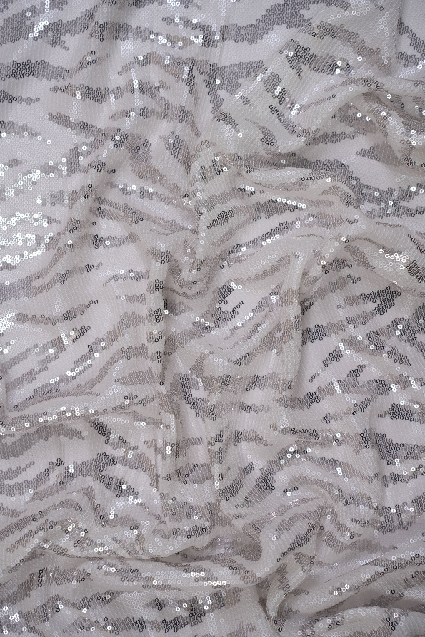 Zebra Luxe Sequins Glam Viscose Georgette Fabric
