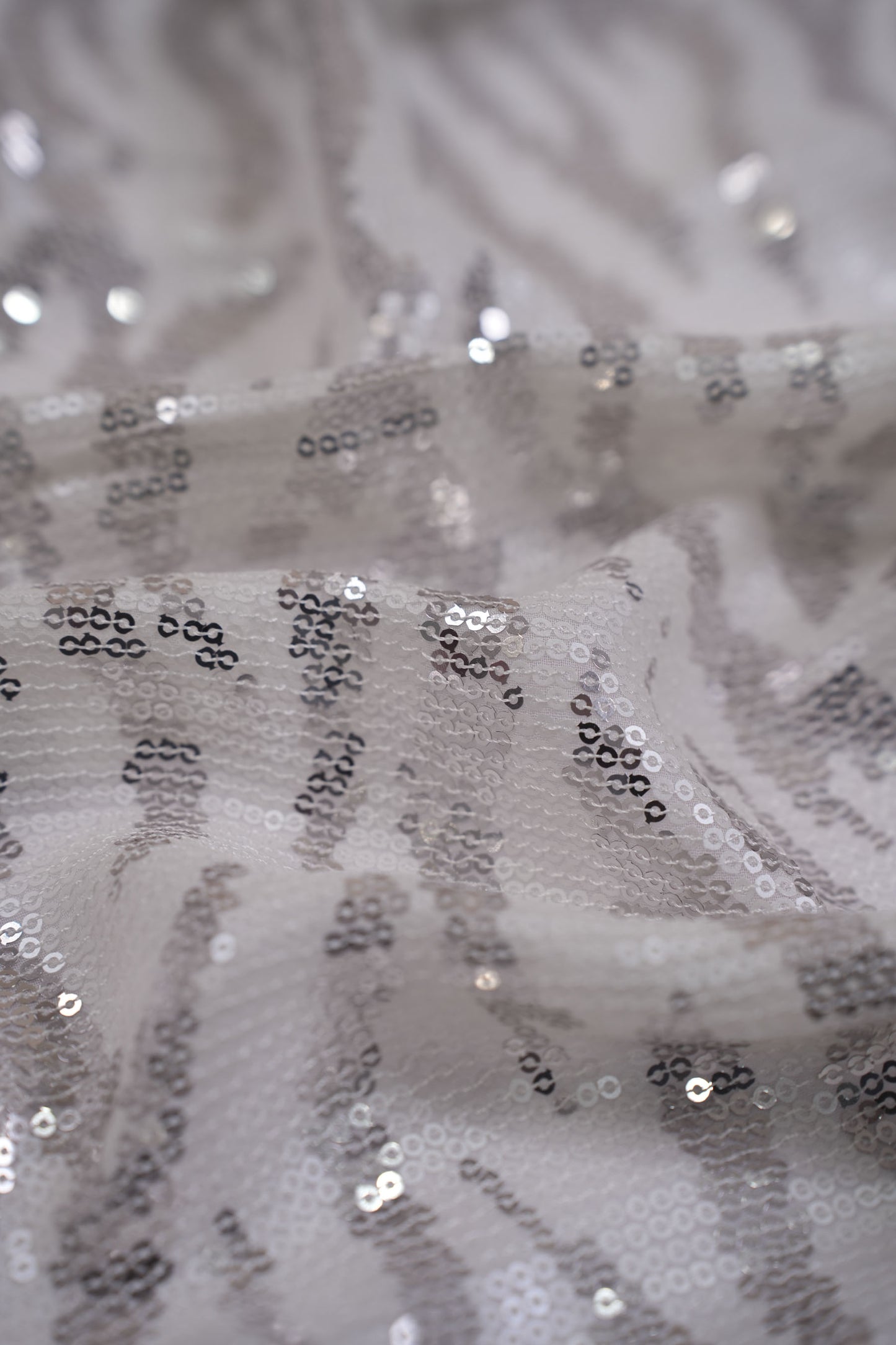 Zebra Luxe Sequins Glam Viscose Georgette Fabric