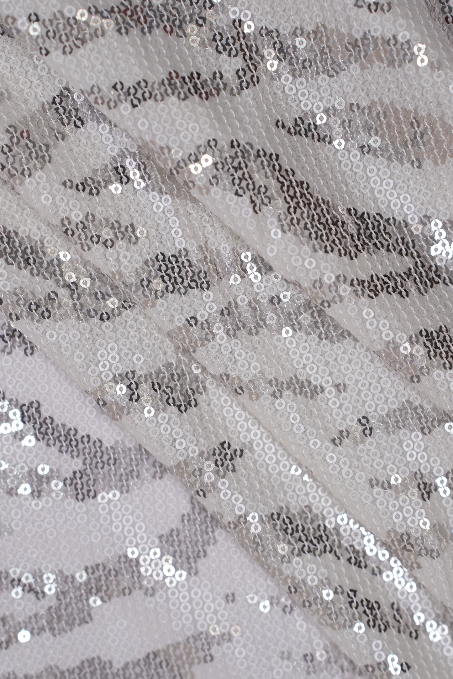 Zebra Luxe Sequins Glam Viscose Georgette Fabric