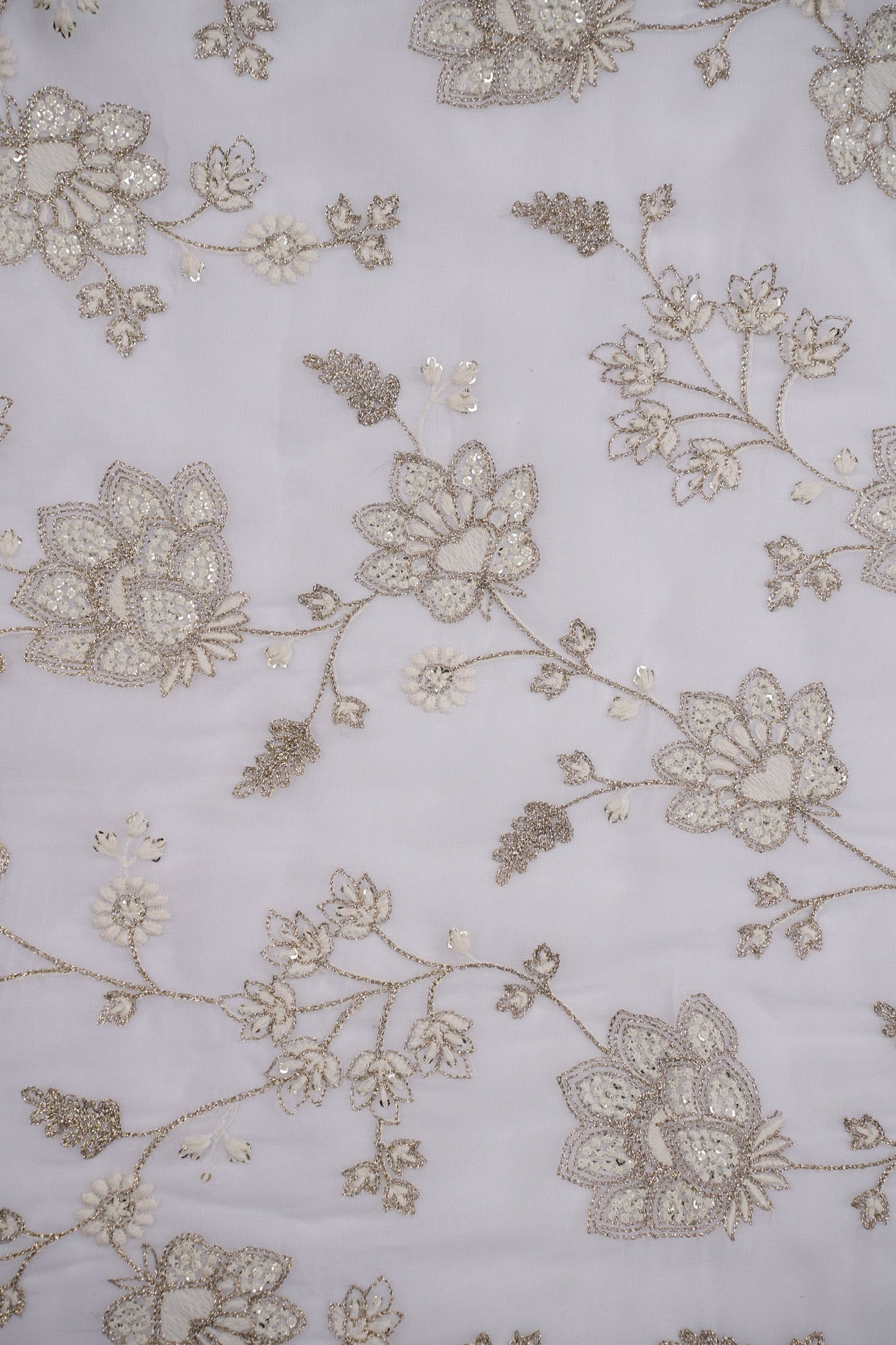 Pearl Lotus Harmony Pastel Floral Viscose Georgette