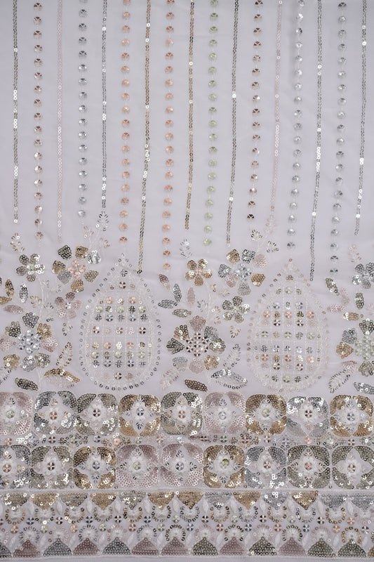 Eternal Blossom Drapes Sequin Viscose Georgette Fabric