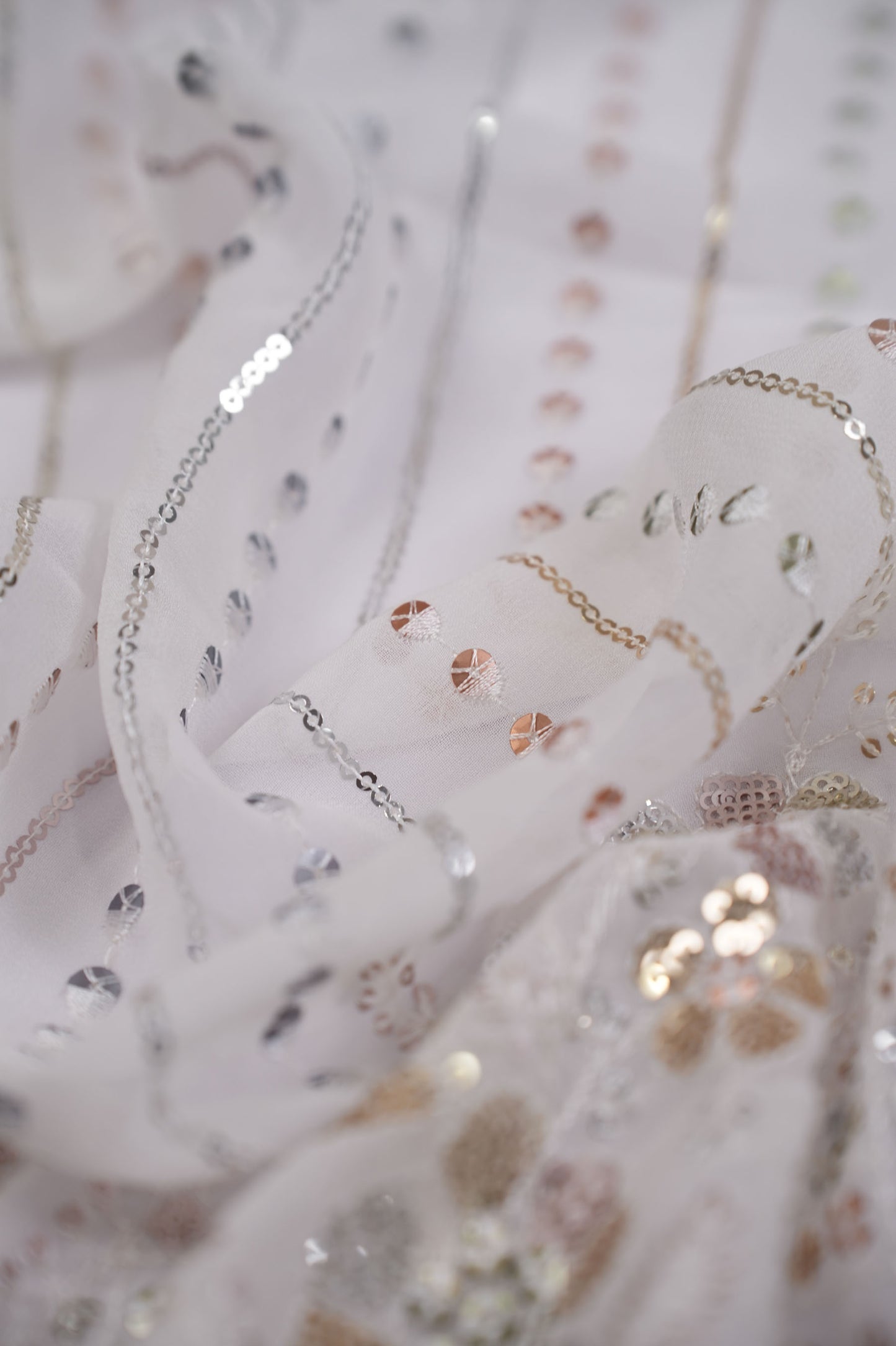 Eternal Blossom Drapes Sequin Viscose Georgette Fabric