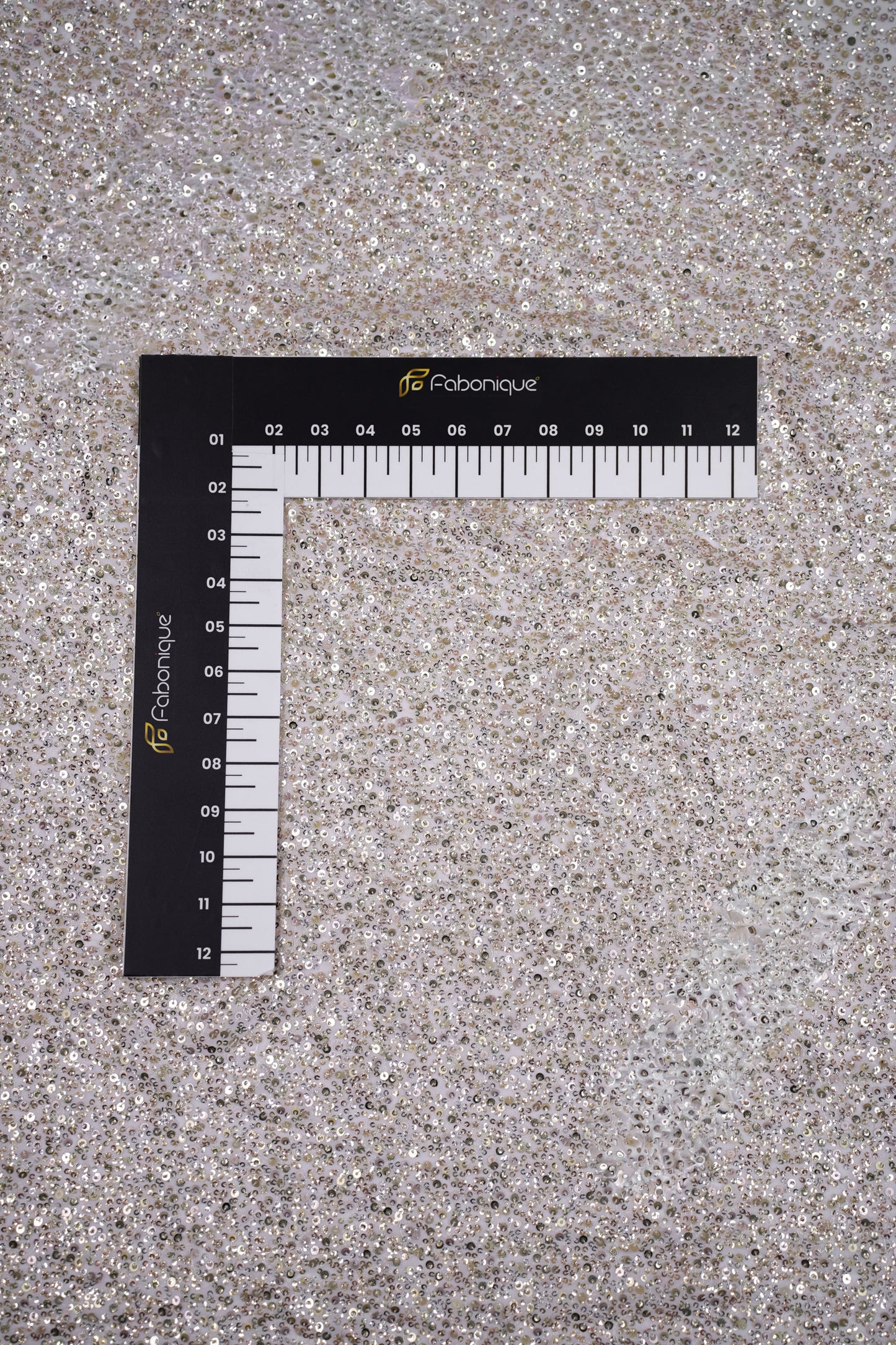 Midnight Spark Sequins Iridescent Viscose Georgette Fabric