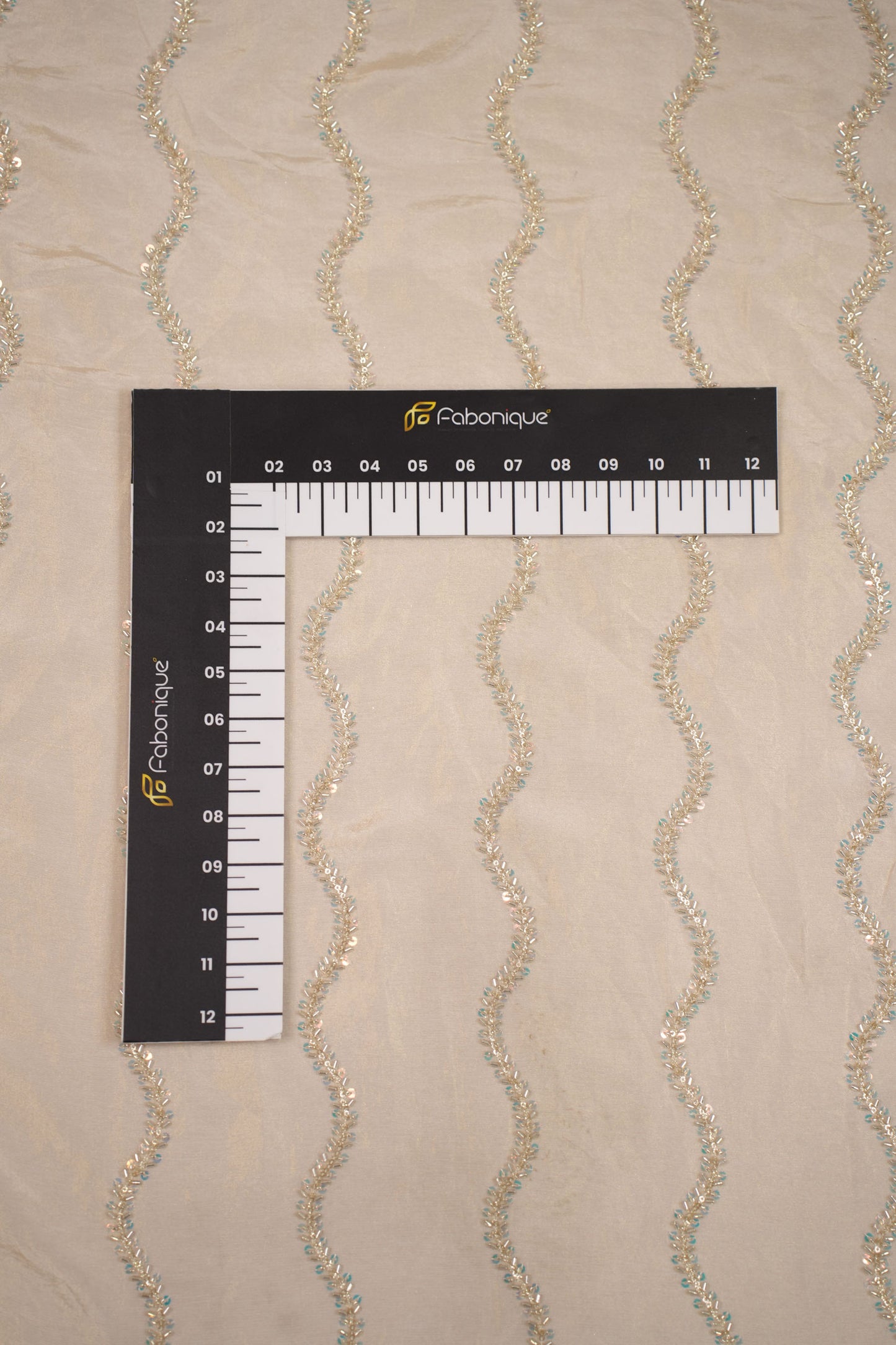 Waves of Elegance Iridescent Sequin Tissue Fabric