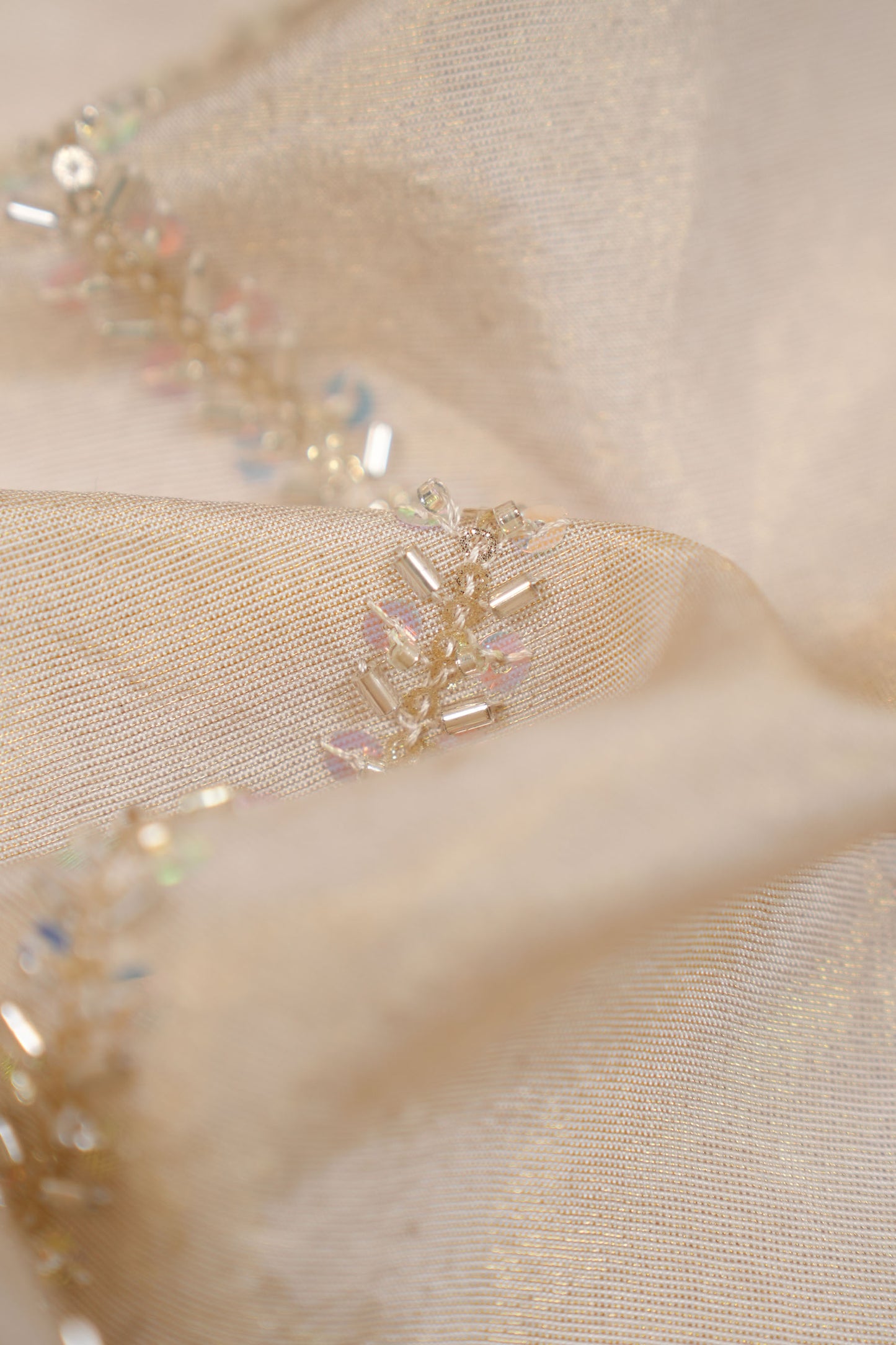 Waves of Elegance Iridescent Sequin Tissue Fabric