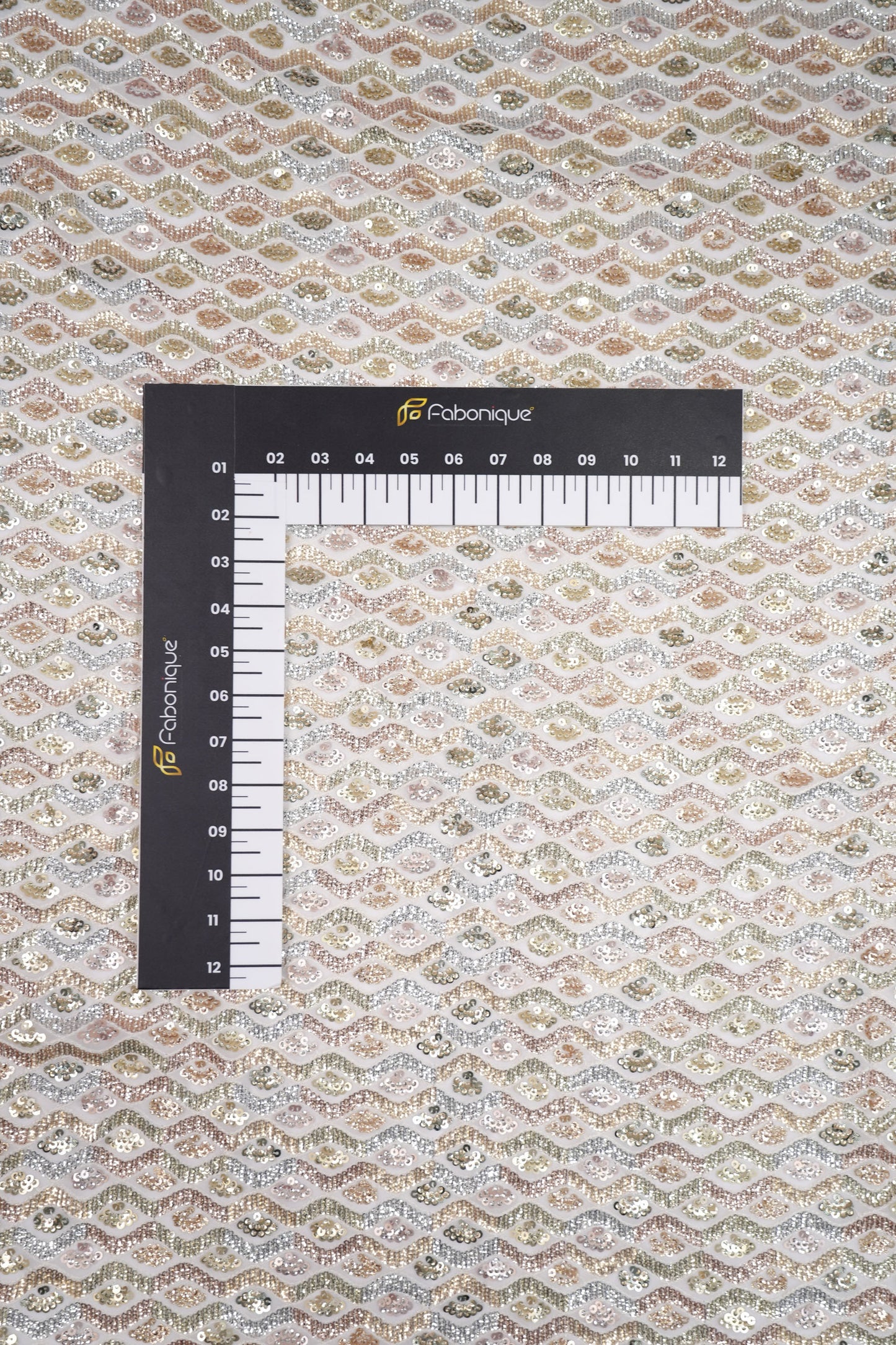 Regal Mosaic Sequins Multitone Geometric Viscose Georgette Fabric