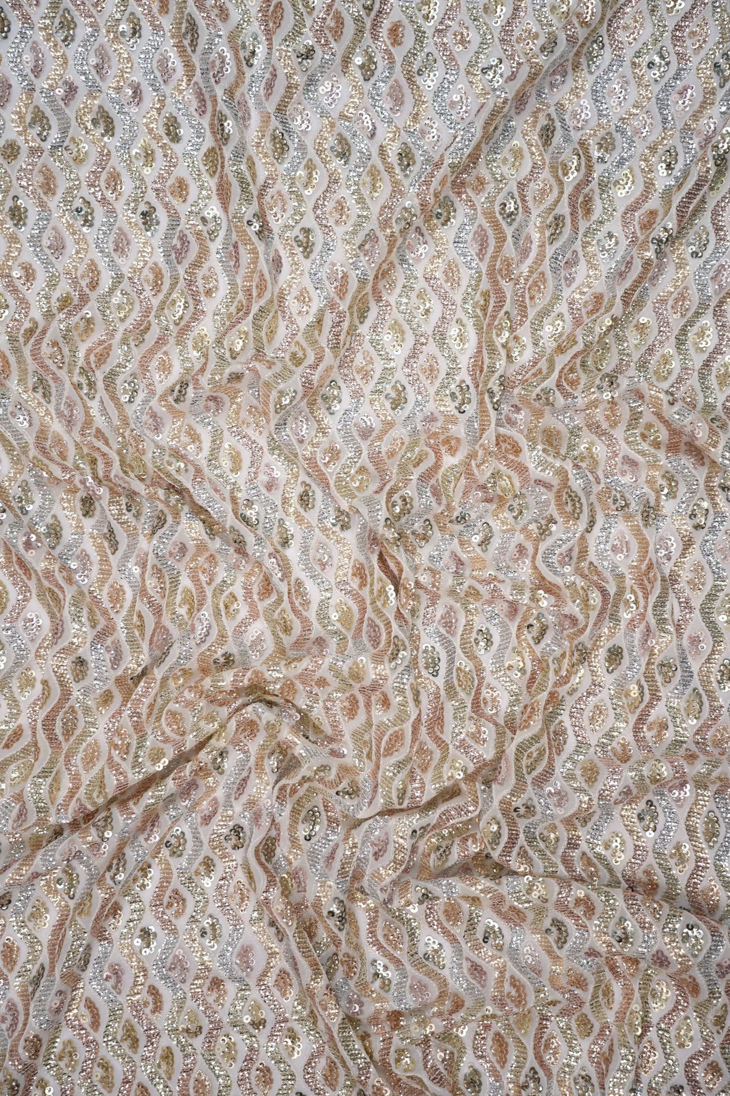 Regal Mosaic Sequins Multitone Geometric Viscose Georgette Fabric