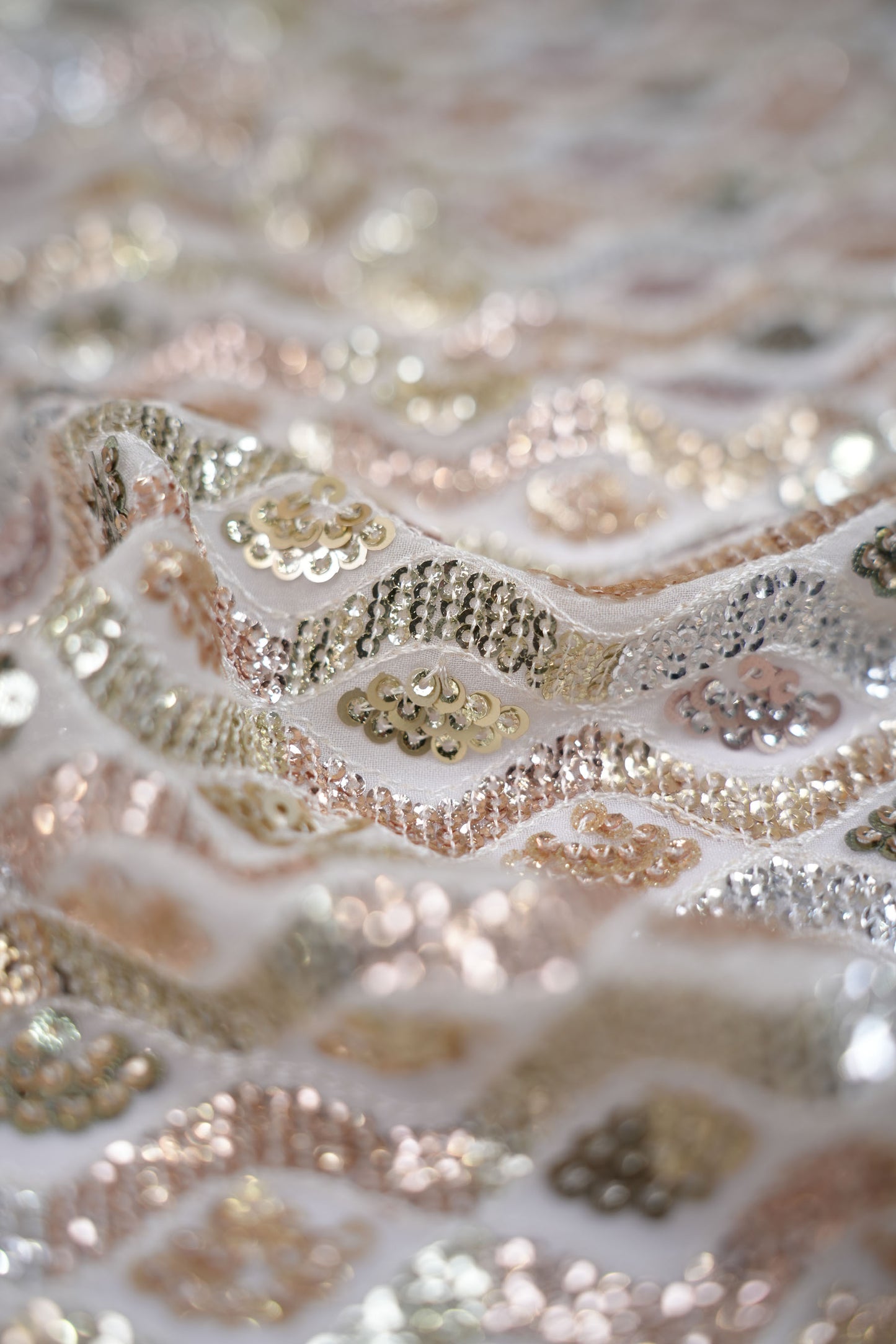 Regal Mosaic Sequins Multitone Geometric Viscose Georgette Fabric