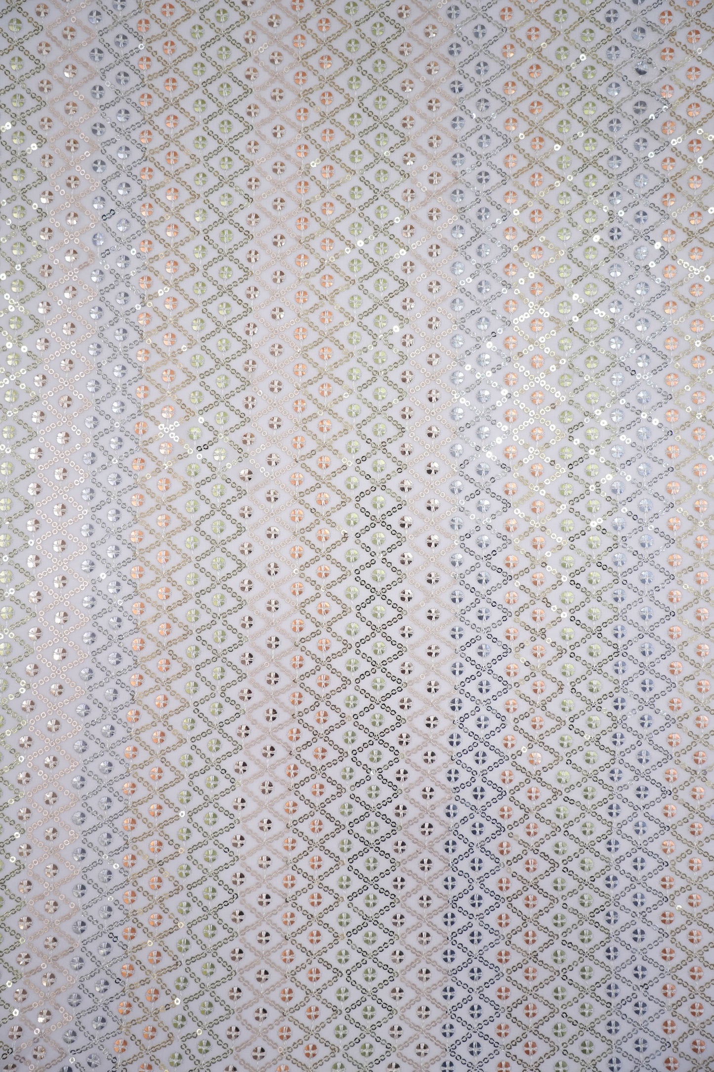 Starlight Geometry Sequin Viscose Georgette Fabric