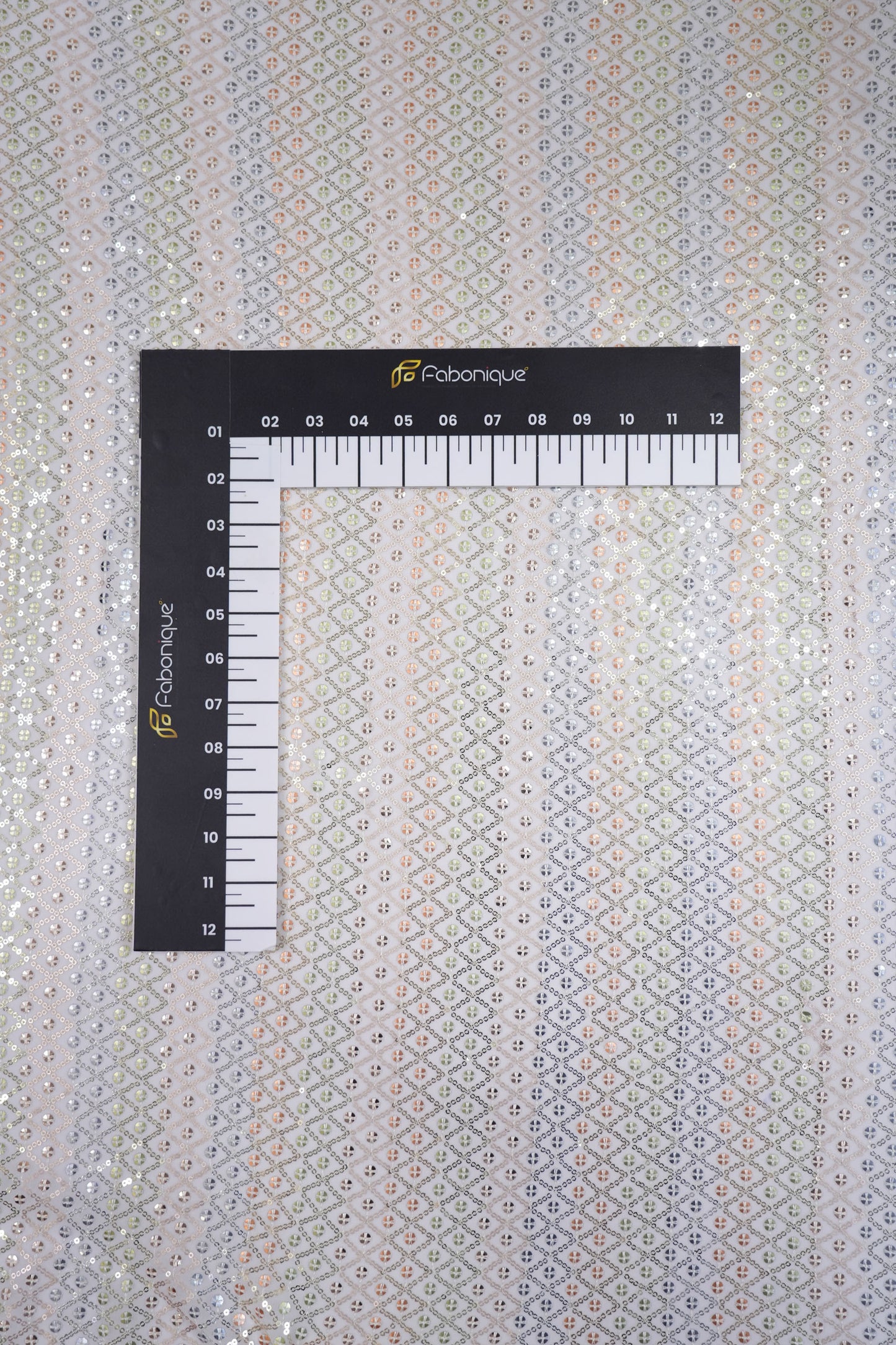 Starlight Geometry Sequin Viscose Georgette Fabric