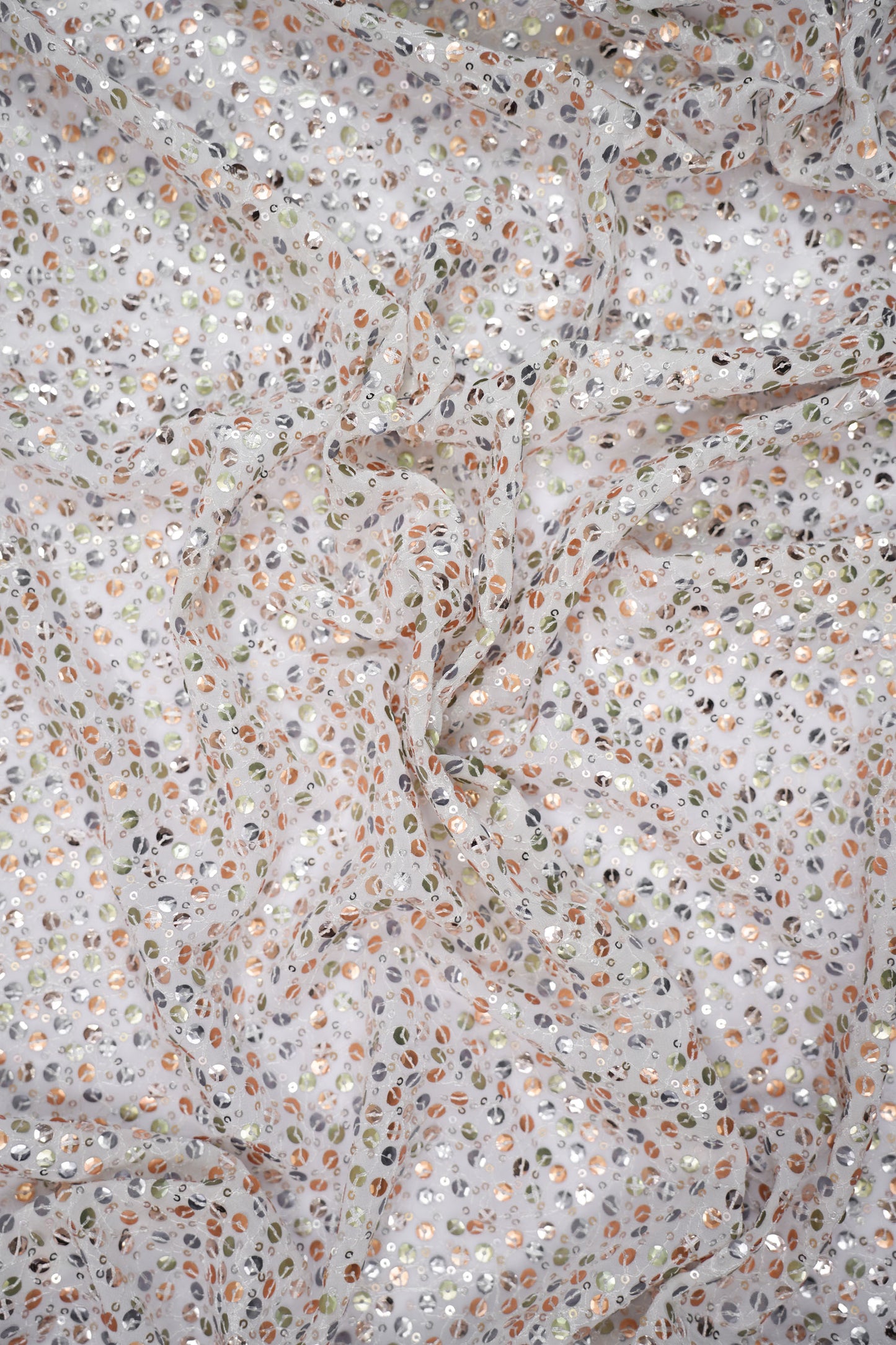 Celestial Spark Multitone Sequin Viscose Georgette Fabric