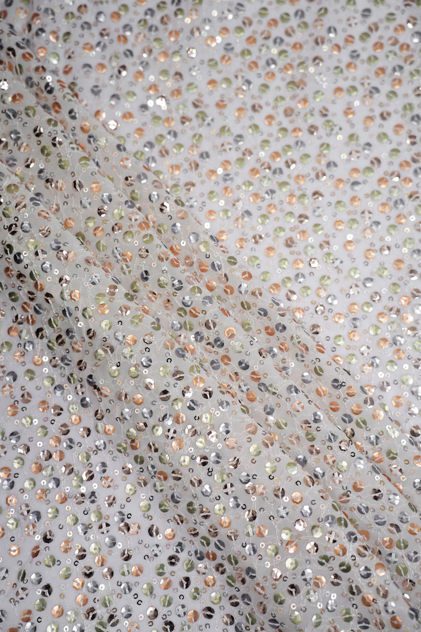 Celestial Spark Multitone Sequin Viscose Georgette Fabric