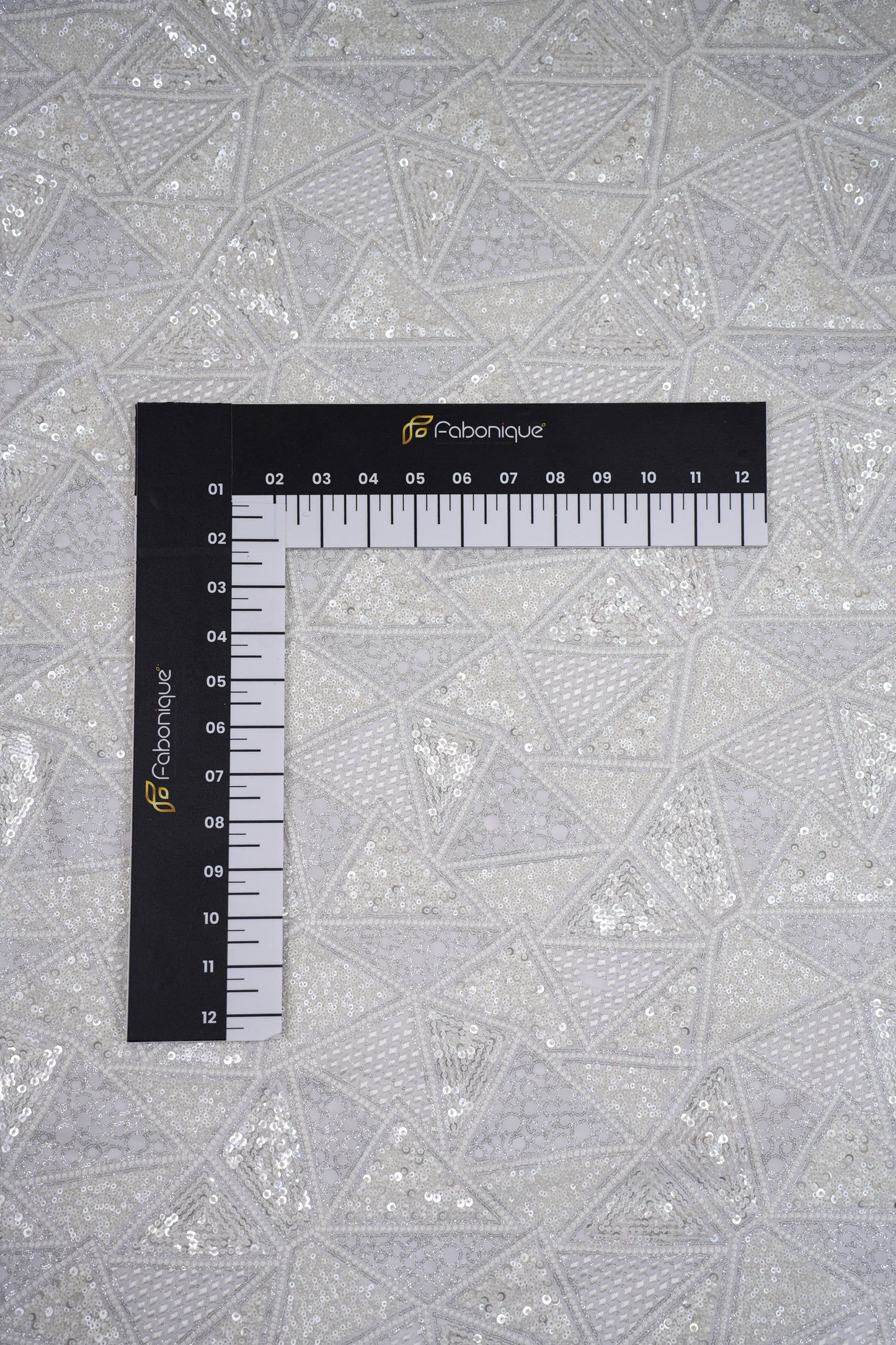 Starlit Prism Weave Embroidered Viscose Georgette Fabric