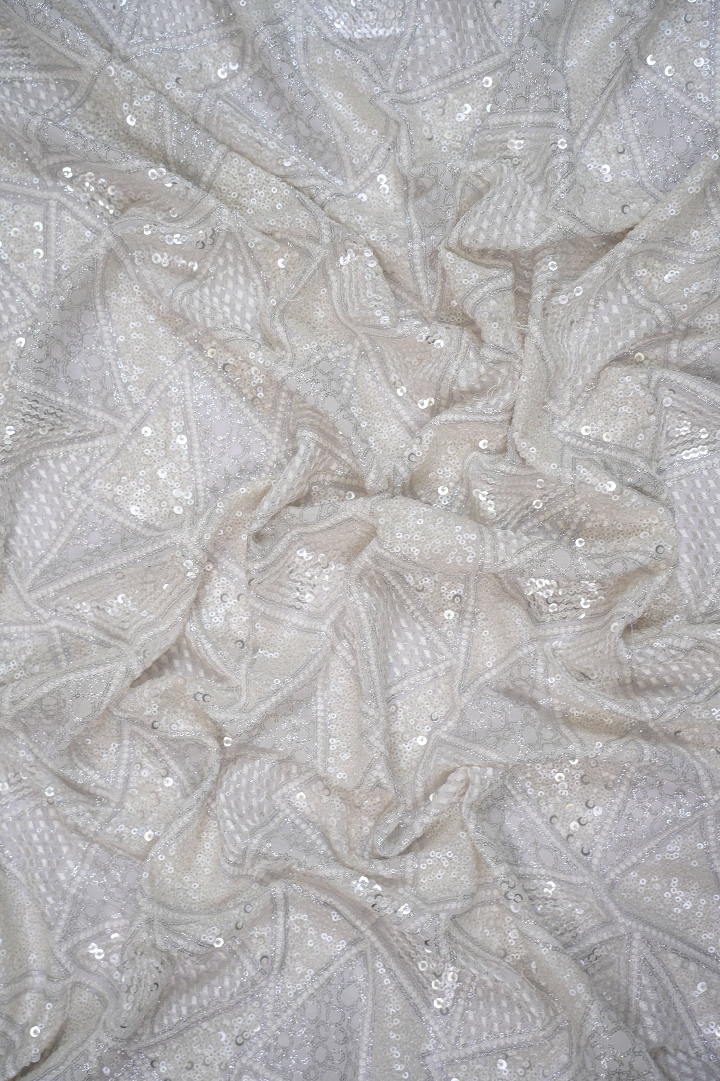 Starlit Prism Weave Embroidered Viscose Georgette Fabric