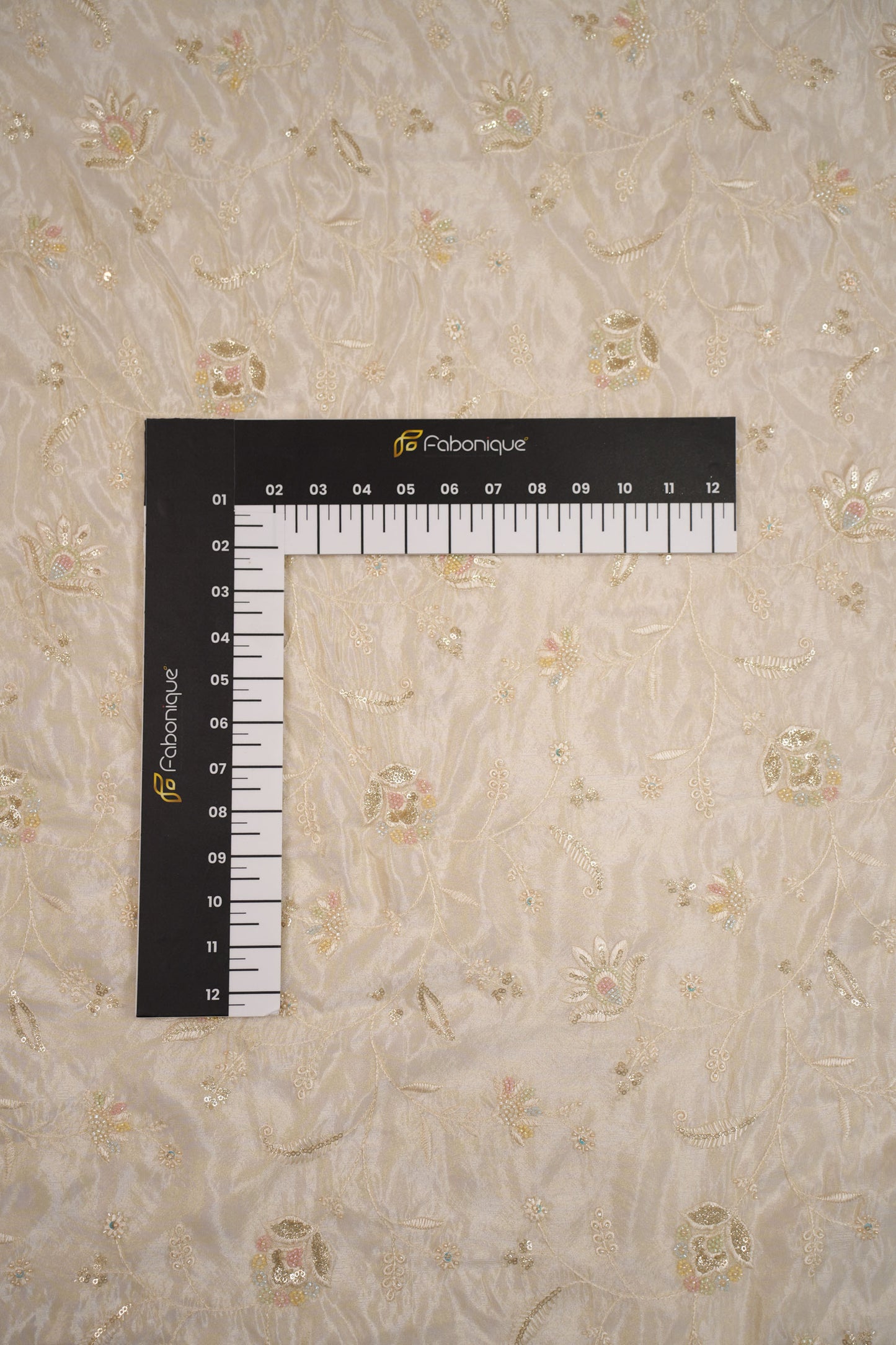 Ethereal Petal Pastel Embroidery Tissue Fabric with Sequins