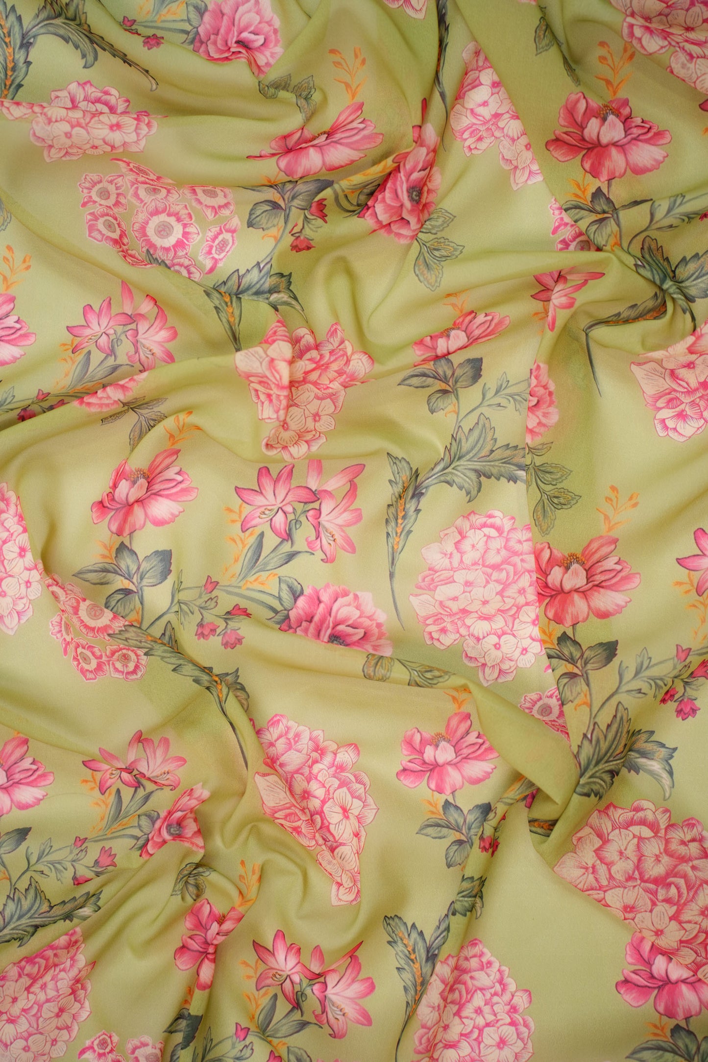 Roselyn Mist Georgette Floral Printed Fabric