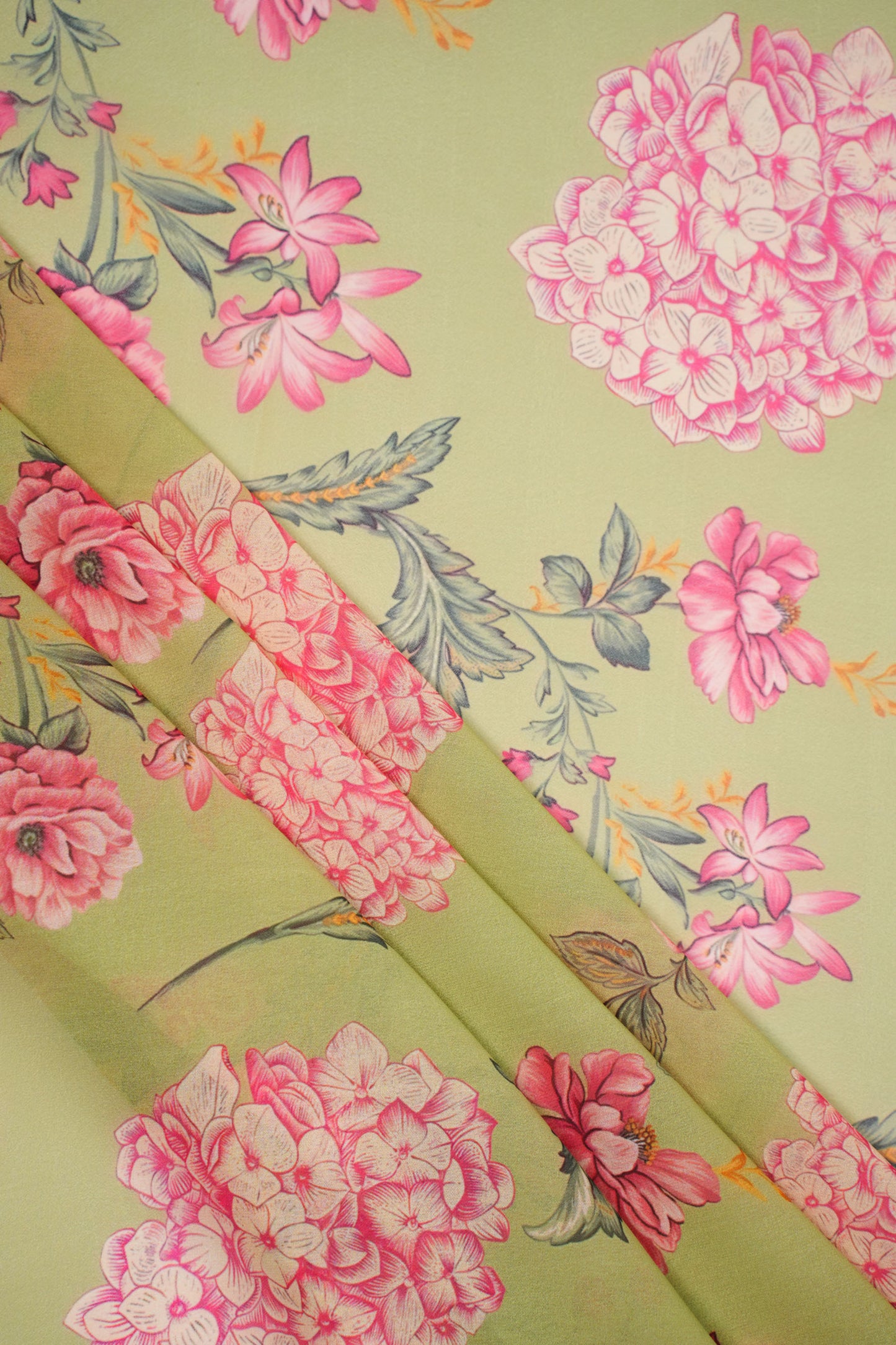 Roselyn Mist Georgette Floral Printed Fabric