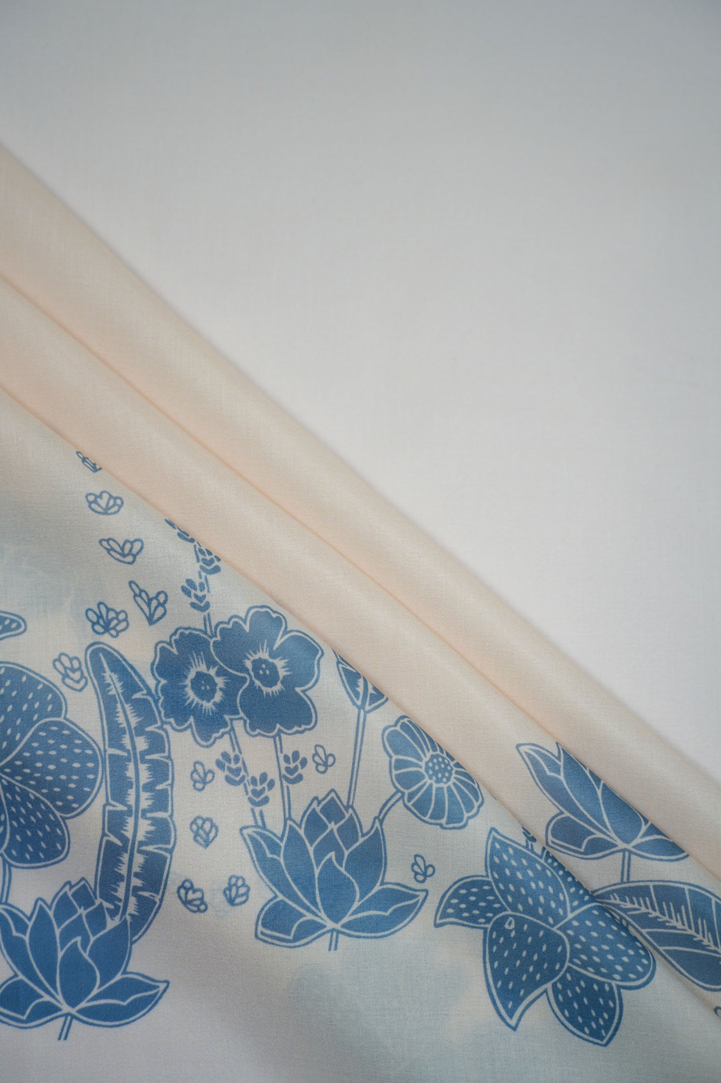 Indigo Harmony Muslin Printed Fabric