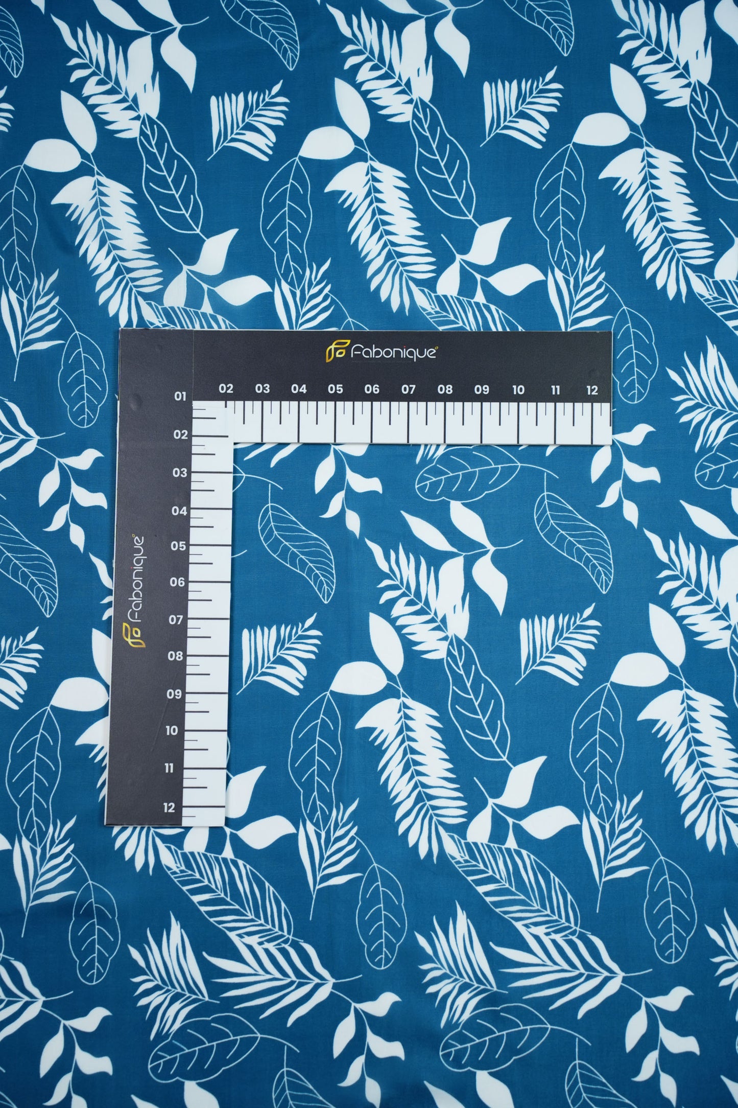 Ivory Leaf Muslin Printed Fabric