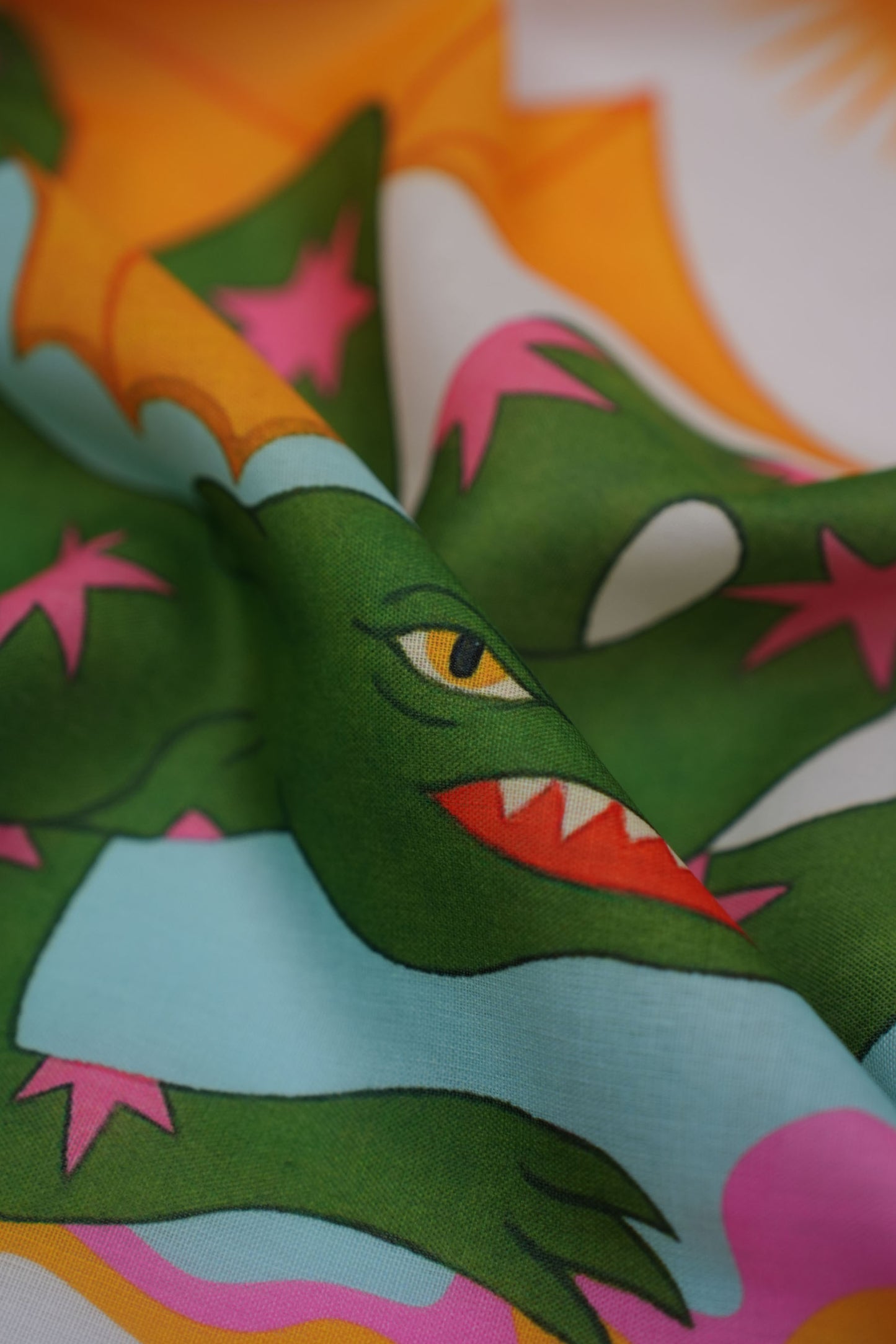 Dragon Dreamscape Linen Printed Fabric