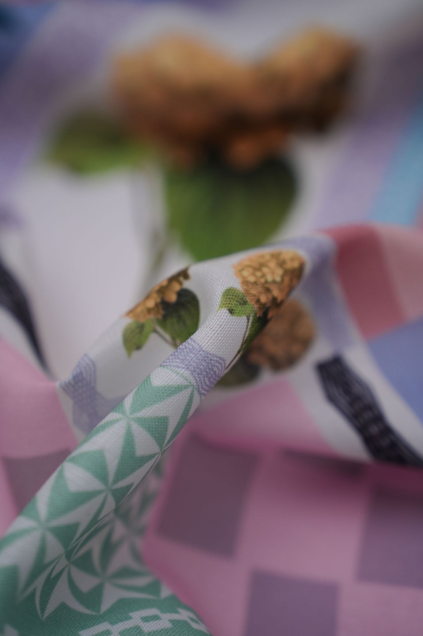 Patchwork Bloom Linen Printed Fabric