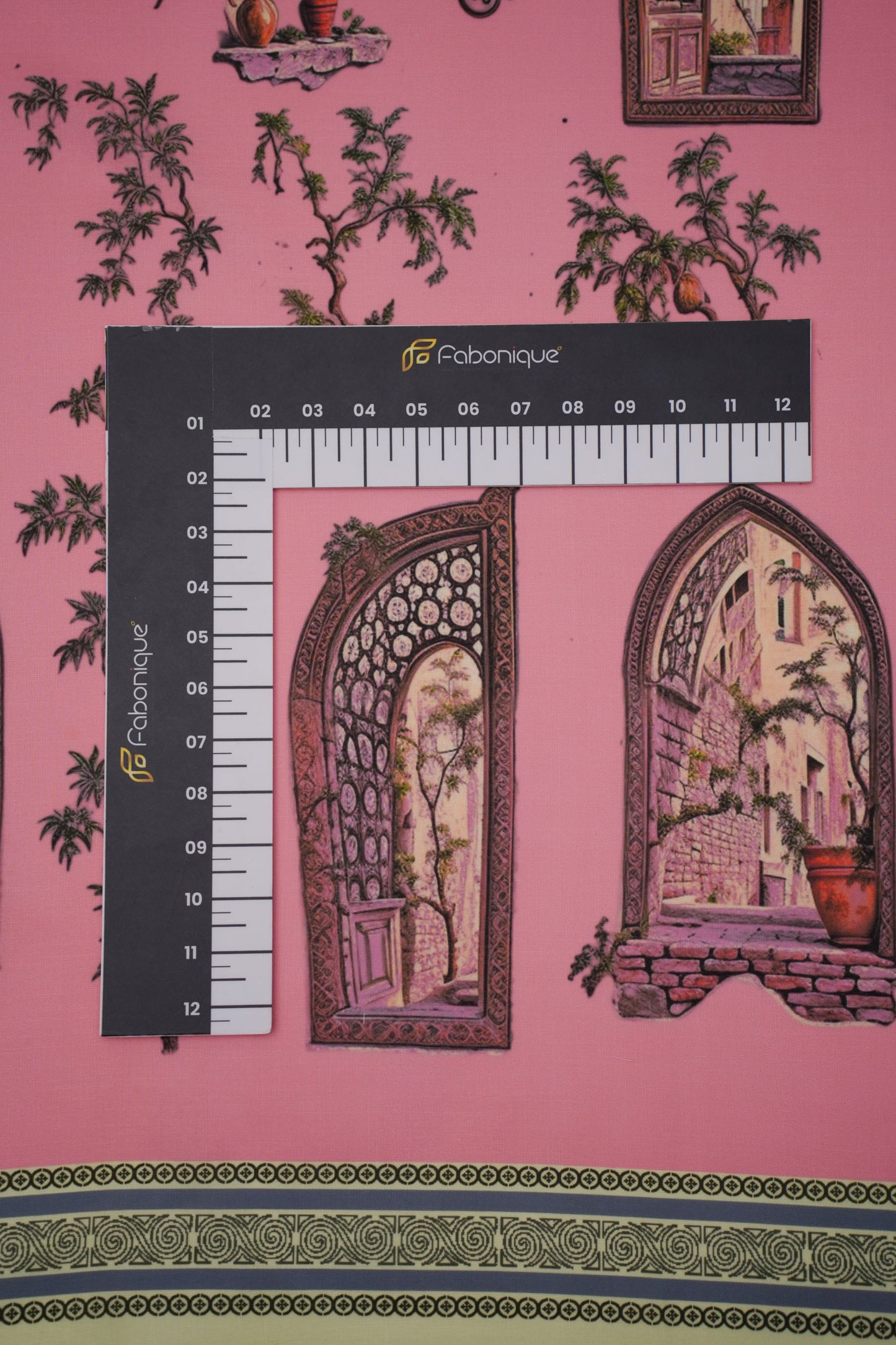 Heritage Window Linen Printed Fabric