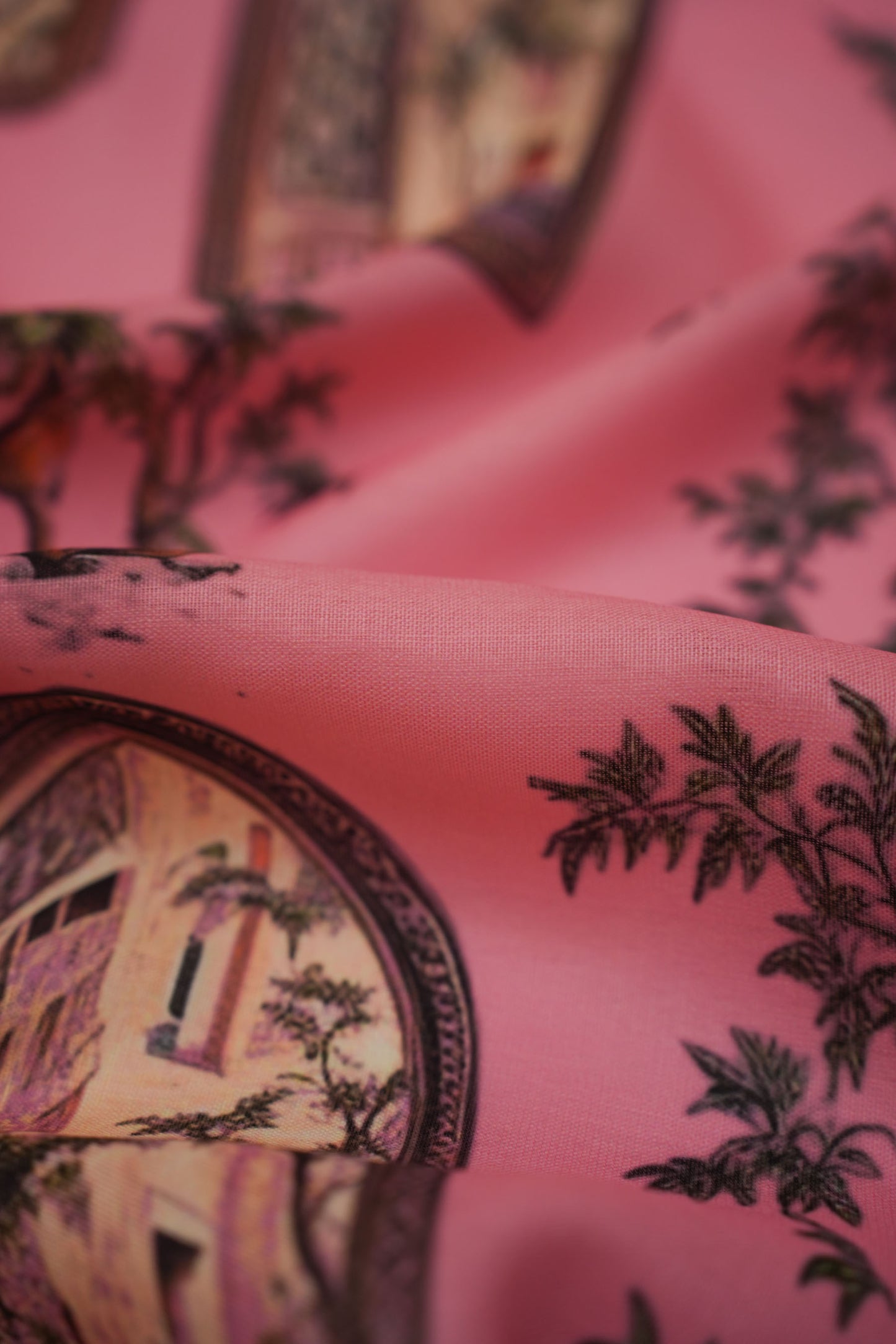 Heritage Window Linen Printed Fabric