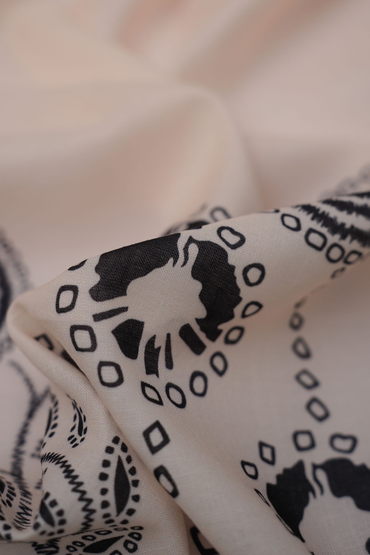 Tribal Bloom Linen Printed Fabric