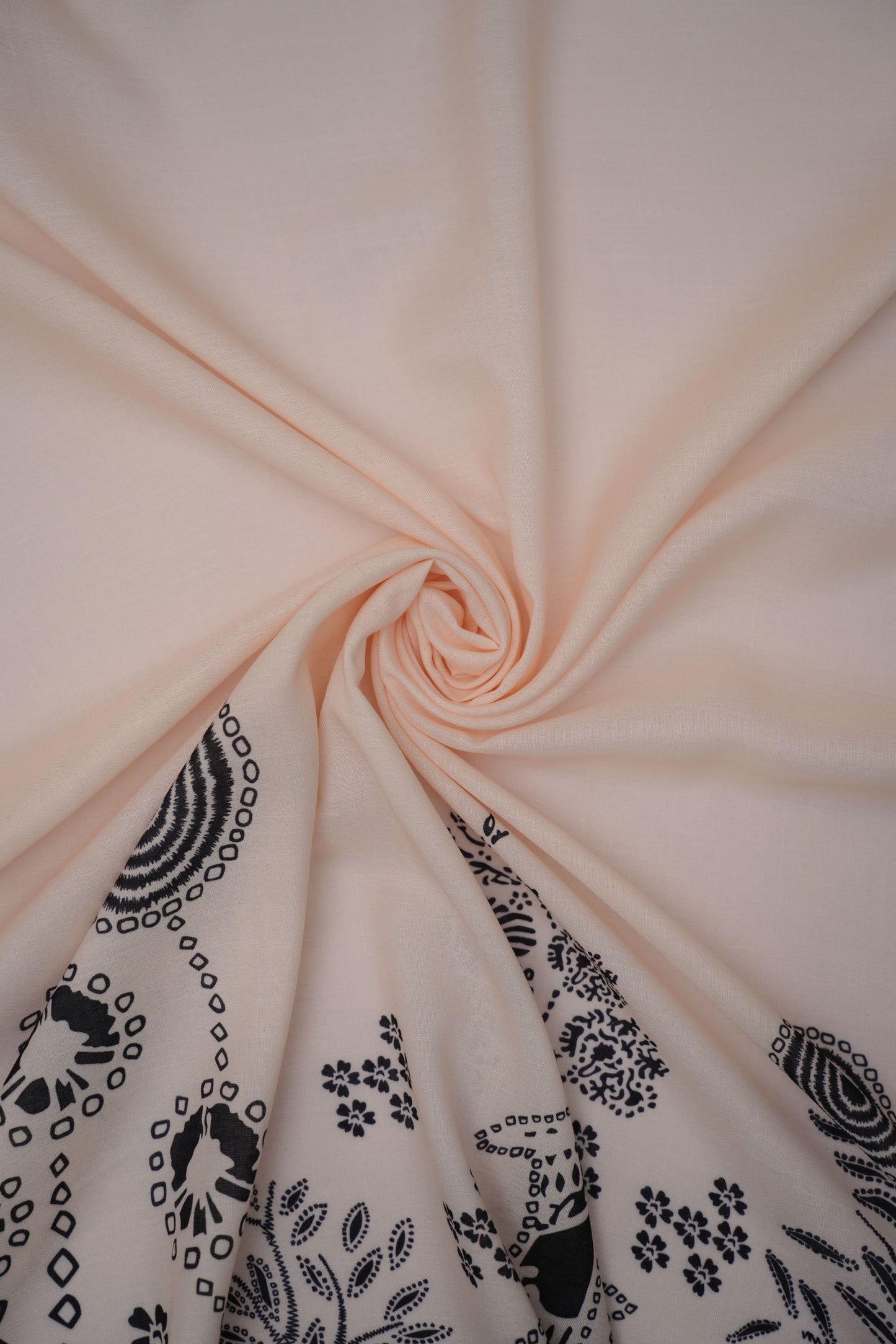 Tribal Bloom Linen Printed Fabric