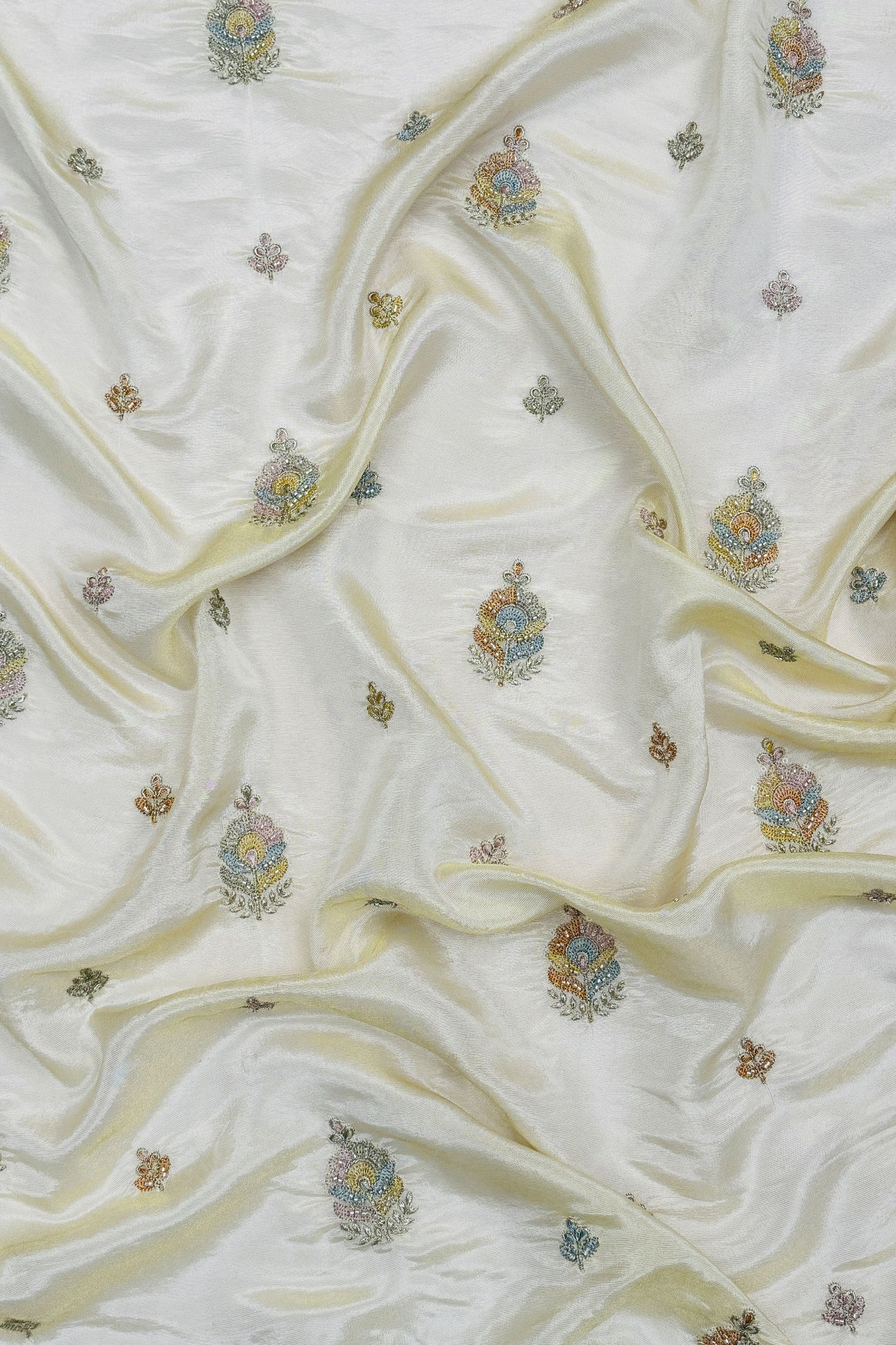 Ivory Mist Sequin Embroidered Fabric