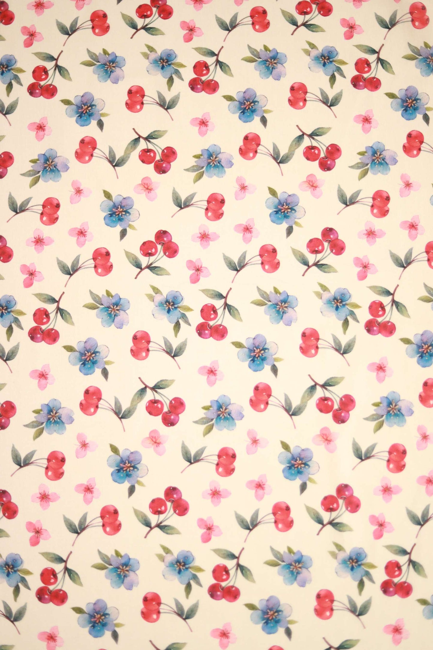 Cherry Bloom Linen Fabric