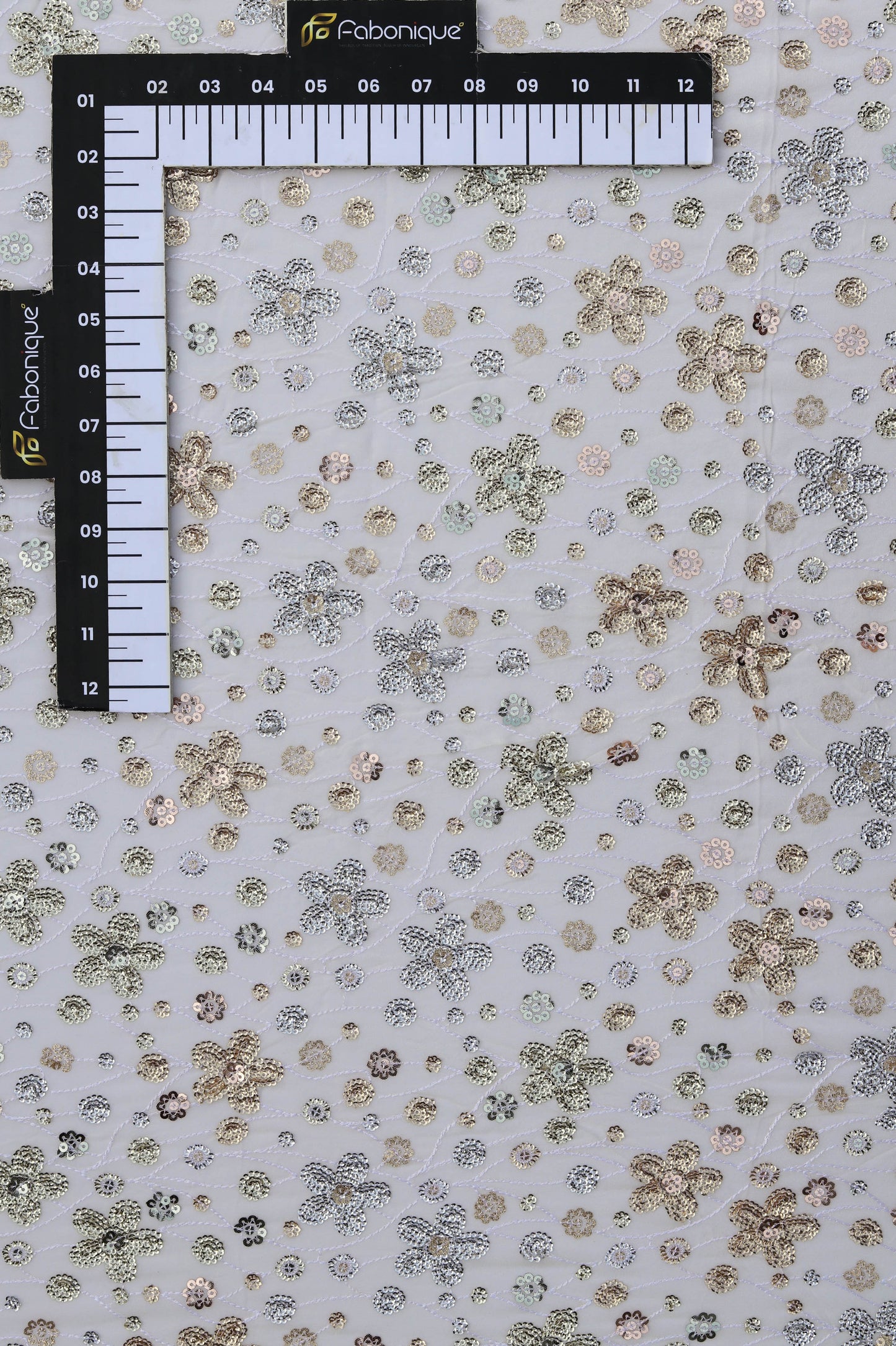 Floral Sequin Embroidered Fabric
