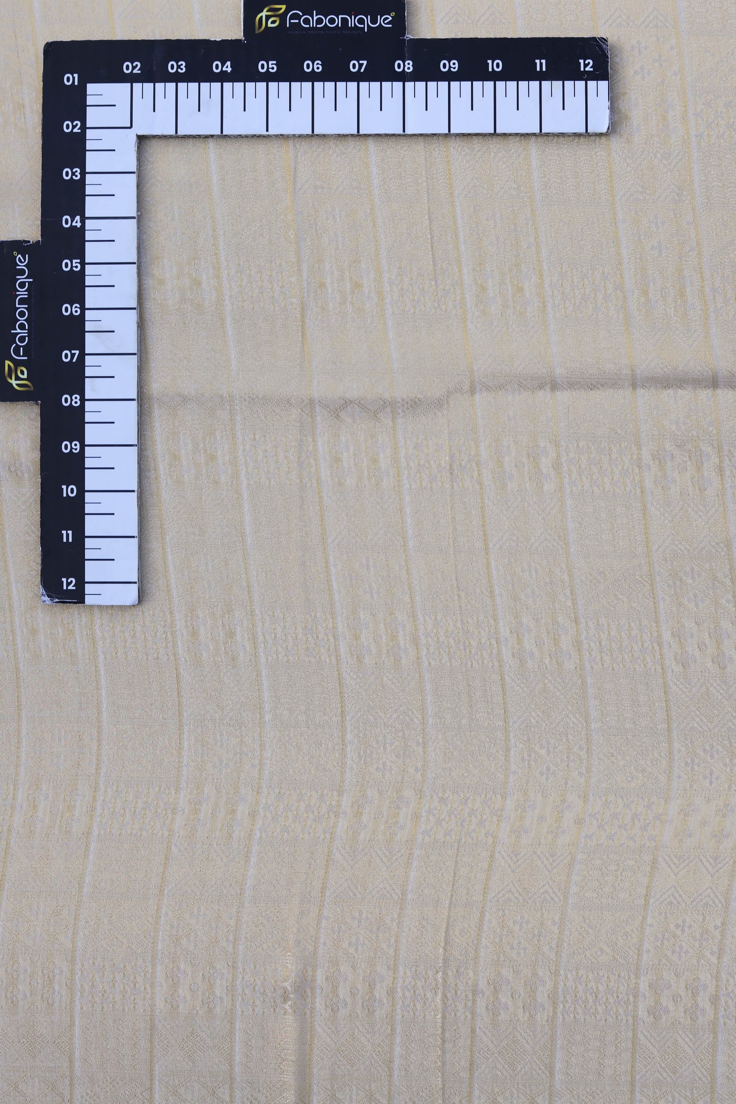 Pure Tanchoi Silk Brocade Fabric with Ethnic Geometric Weave